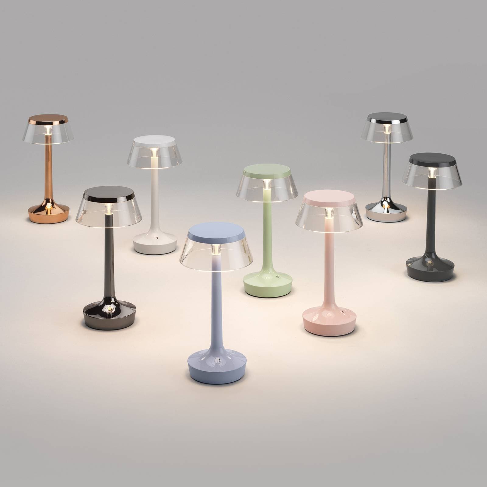 Stolová LED lampa FLOS Bon jour unplugged, medená