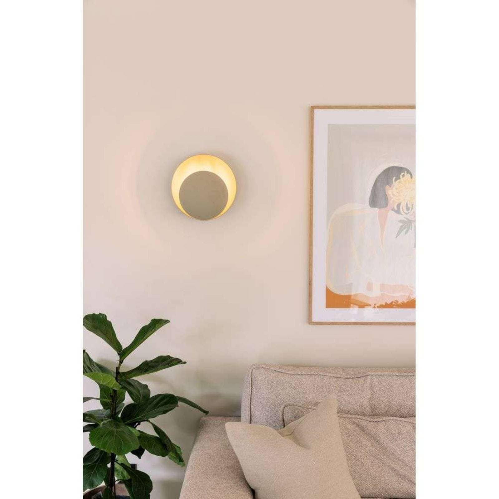 Globen Lighting nástenné svetlo ORBIT, béžové, Ø 30 cm