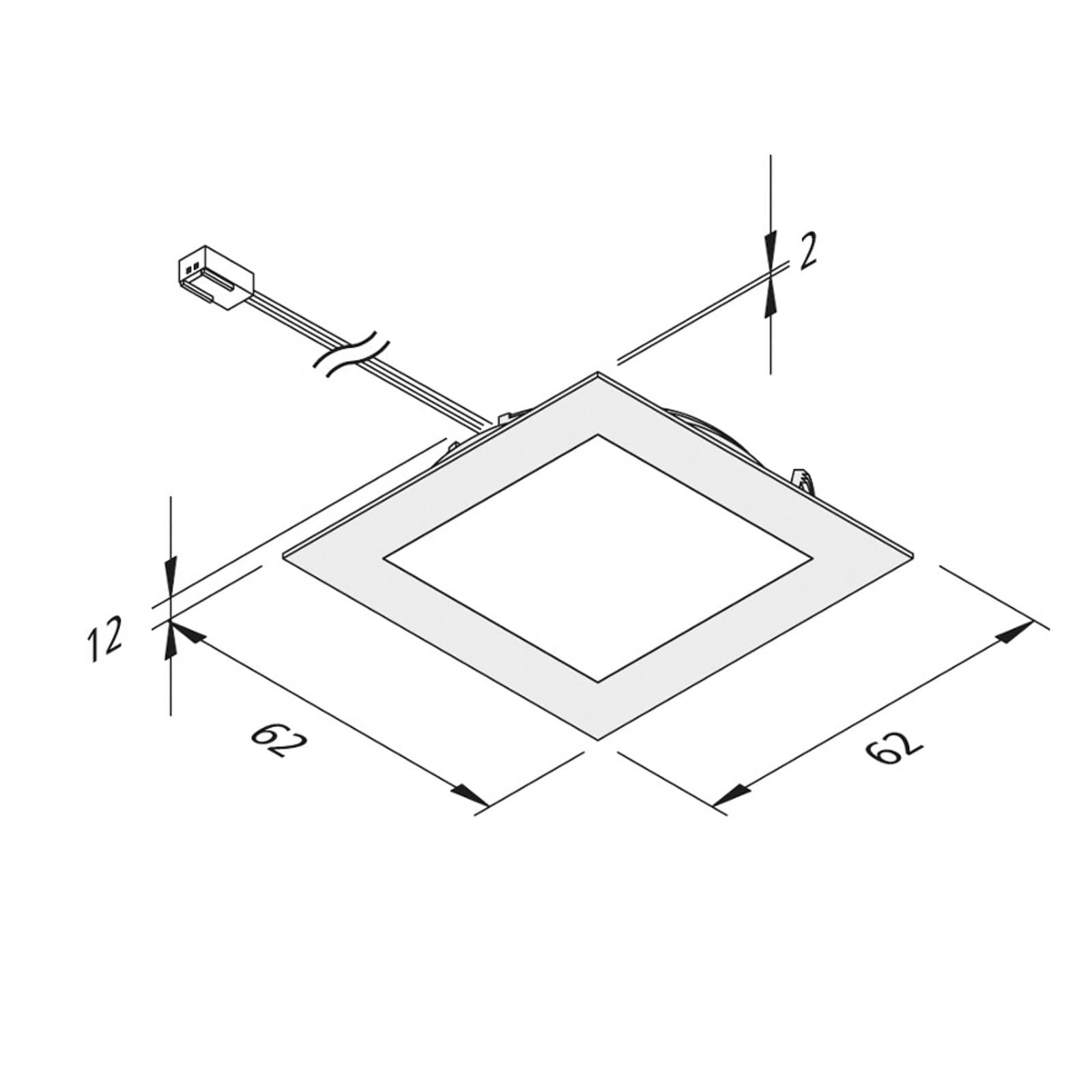 Nábytkové zapustené LED FAQ 58 oceľ 5x 3 W 3 000 K