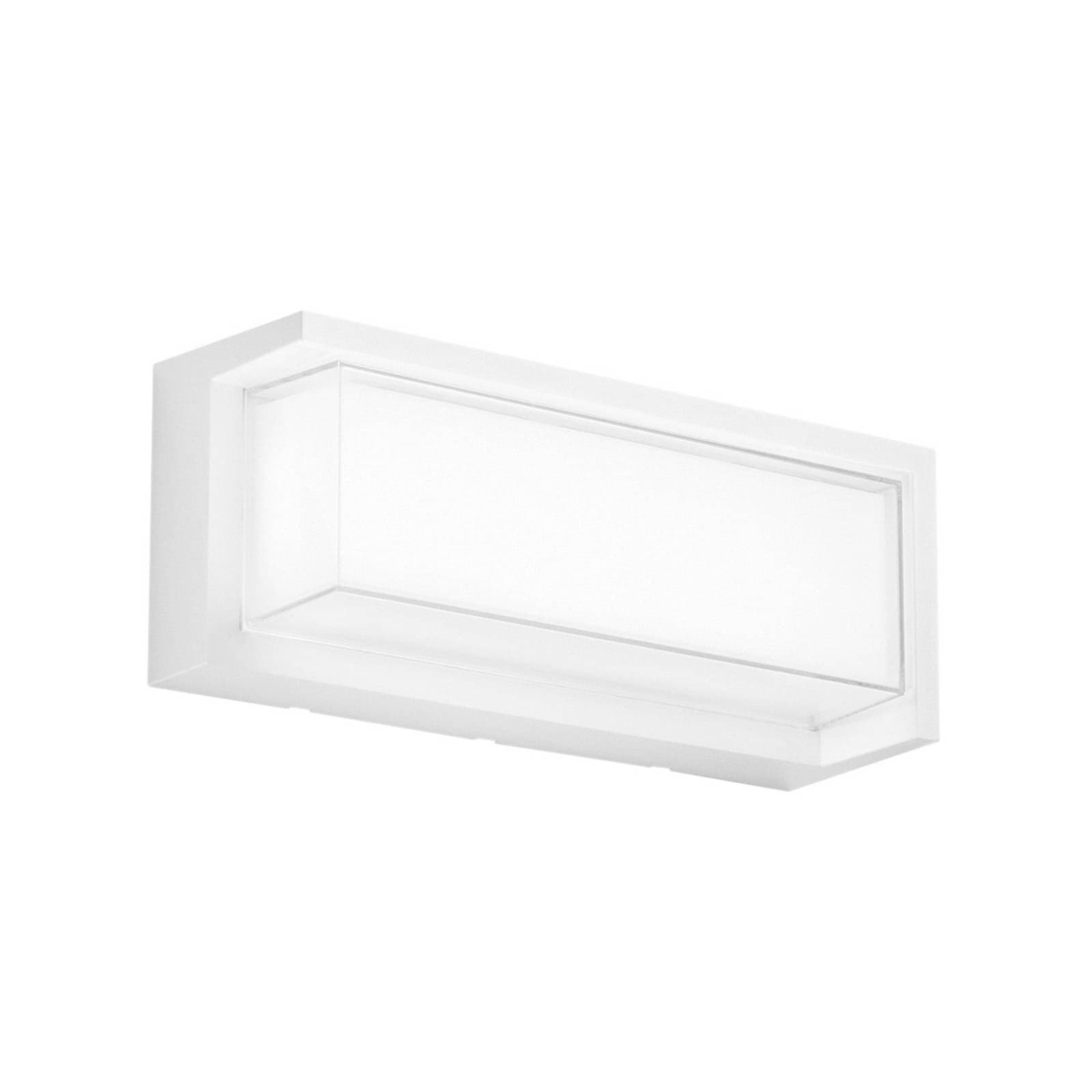 LED vonkajšie nástenné svietidlo BLOCK, biela, šírka 32 cm, plast, CCT