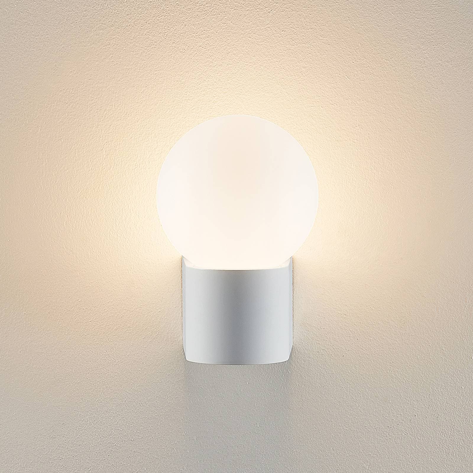 Molto Luce Lanu Okrúhle vonkajšie nástenné svietidlo, biele, hliník/sklo