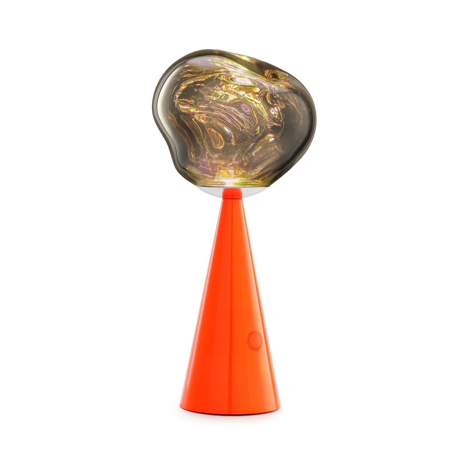 Tom Dixon LED stolová lampa na batérie Melt fluoro/červená Výška 29 cm IP44