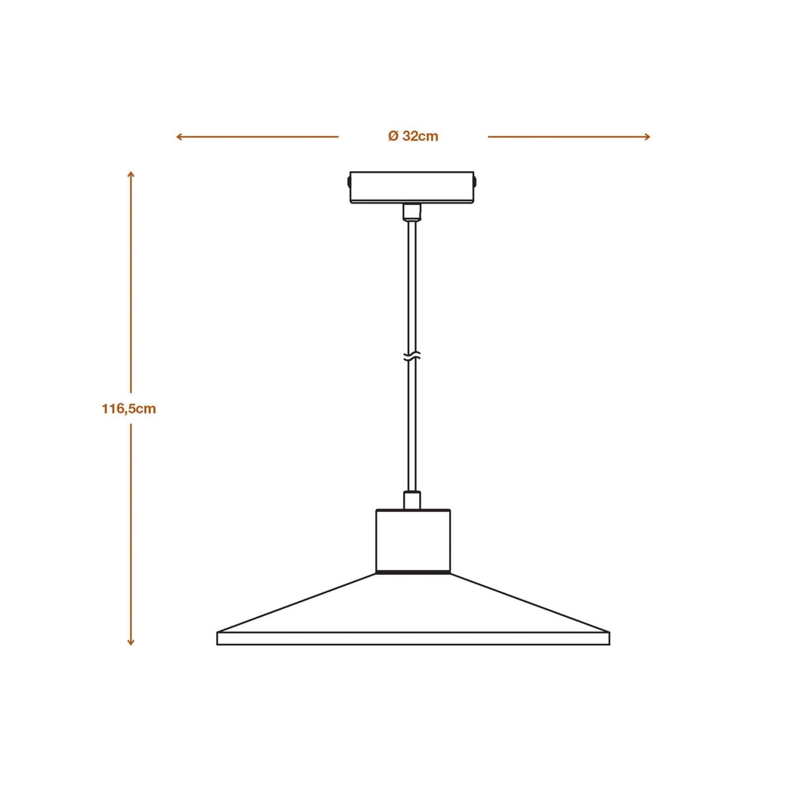 Závesné svetlo LEDVANCE Concrete Wood, Ø 32 cm, betón, sivá