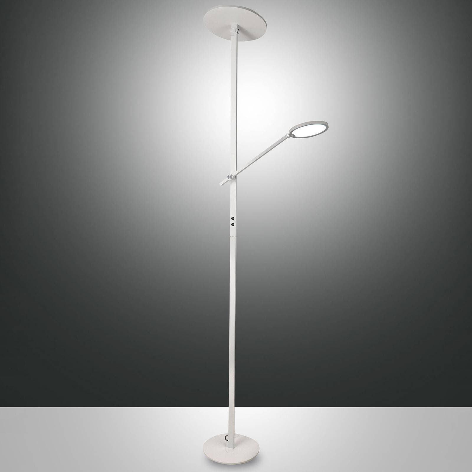 Stojacia lampa Regina LED s ramenom na čítanie, 2fl, biela