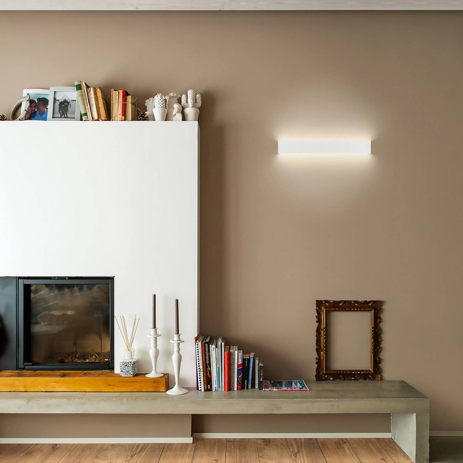 Nástenné svietidlo LED Box W2 bi-emission, W 14 cm, biela, 2700 K