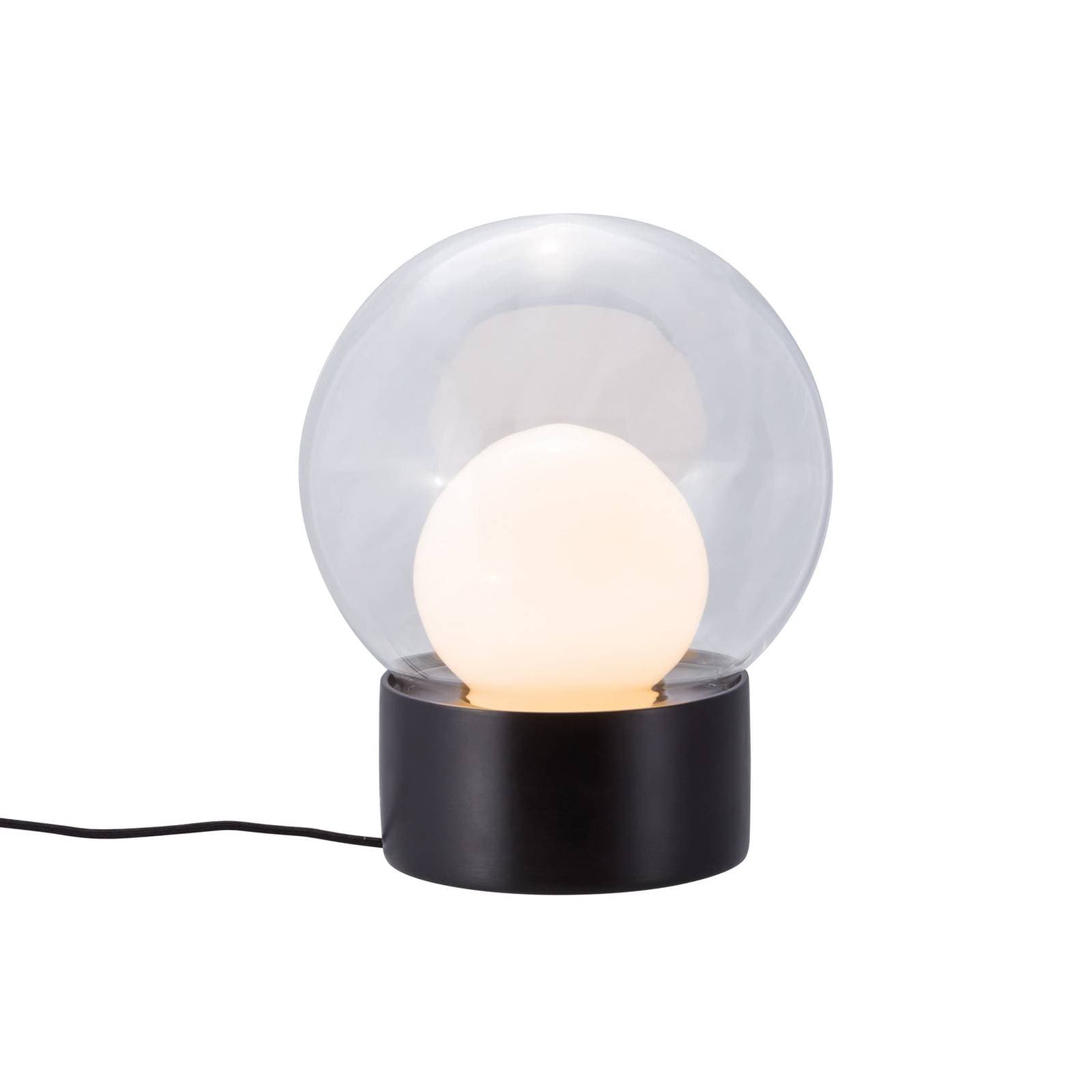 stolová lampa Pulpo Boule Small, číra/opálová/čierna, sklo