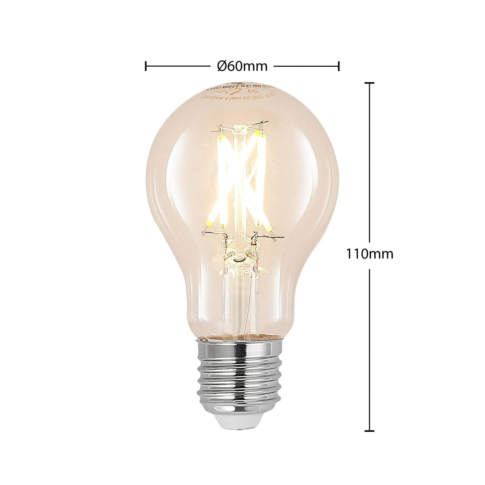 LED žiarovka Arcchio A60, E27, 4 W, 2 700 K, vláknový typ, stmievateľná