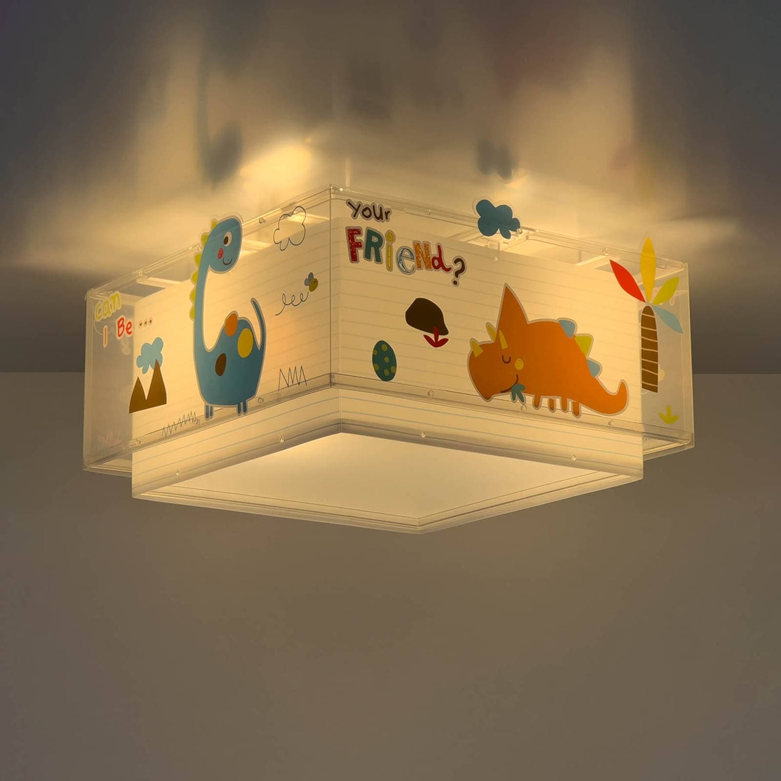 Detské stropné svietidlo Dalber DINOS, biela/farebná