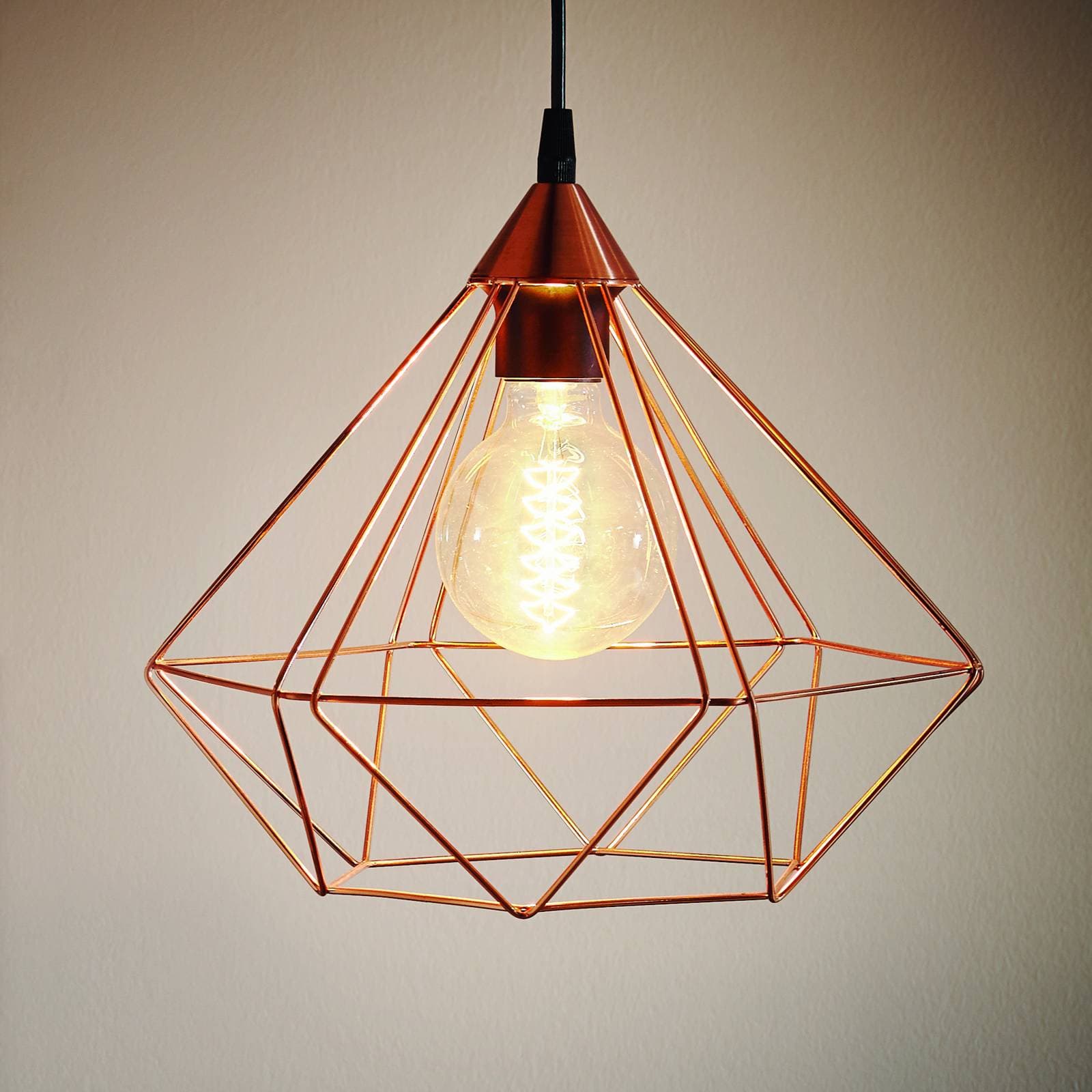Závesná lampa Tarbes 1-plameň 32,5cm meď