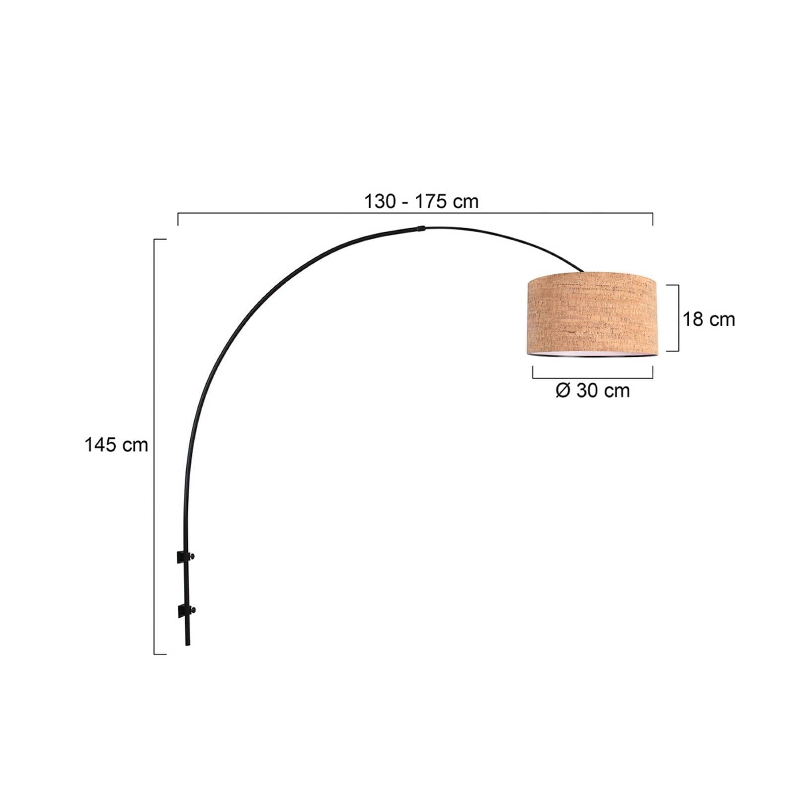 Nástenné svetlo Sparkled Light, čierna/hnedá, výška 240 cm, korok