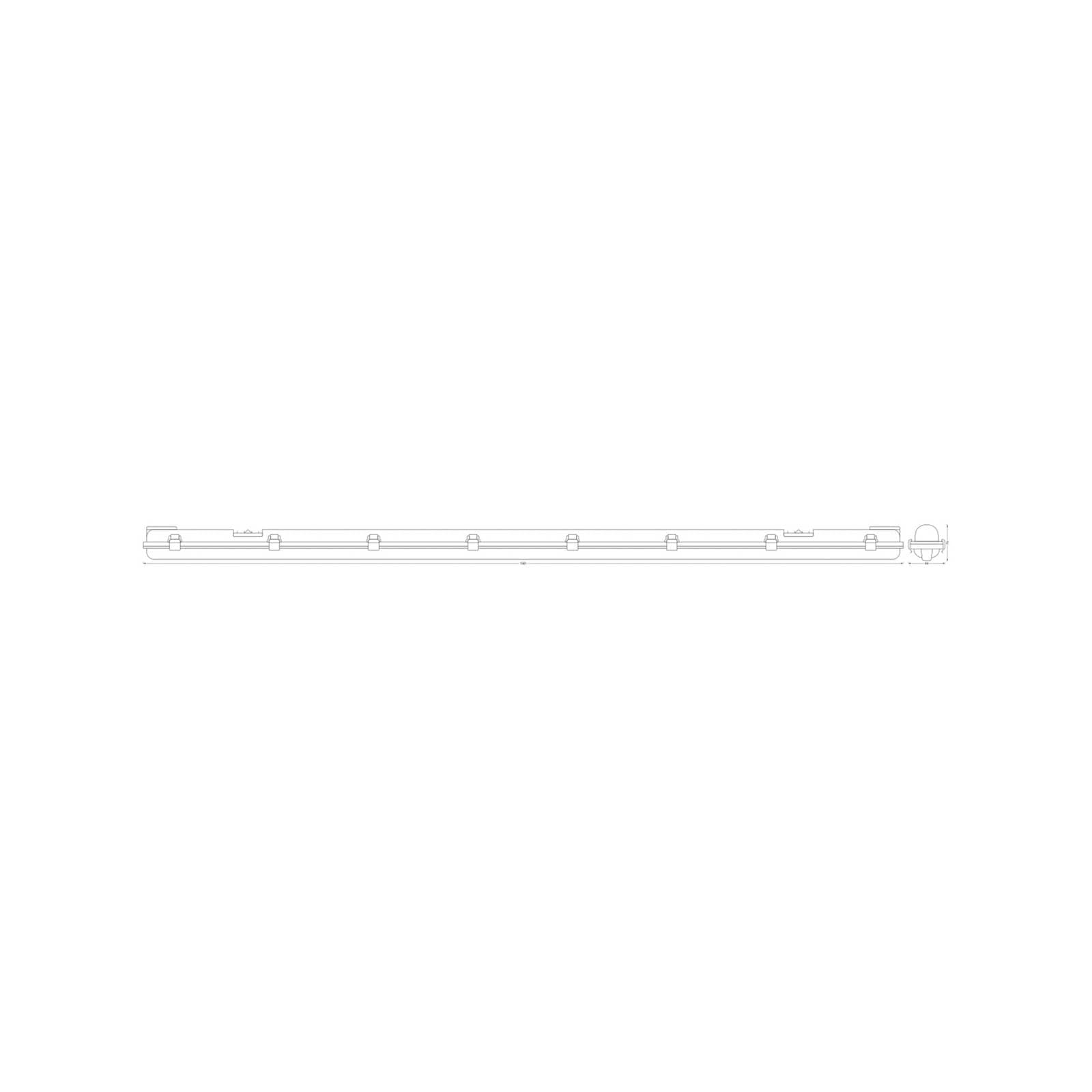 OSRAM LED svietidlo do vlhkých priestorov SUBMARINE, 156 cm, 19 W, sivá farba,