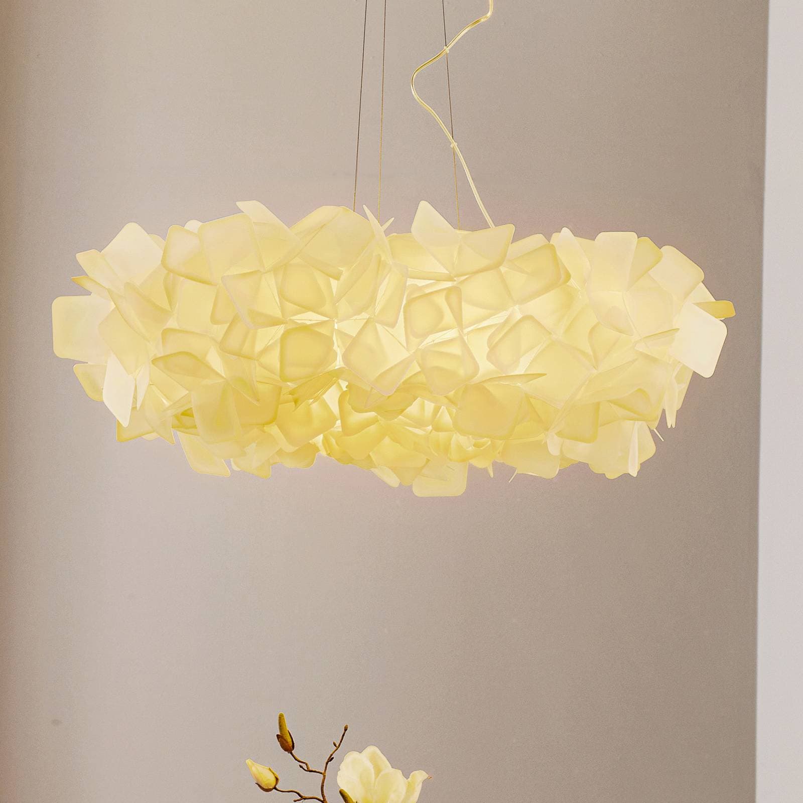 Slamp Clizia závesná lampa, Ø 78 cm, biela