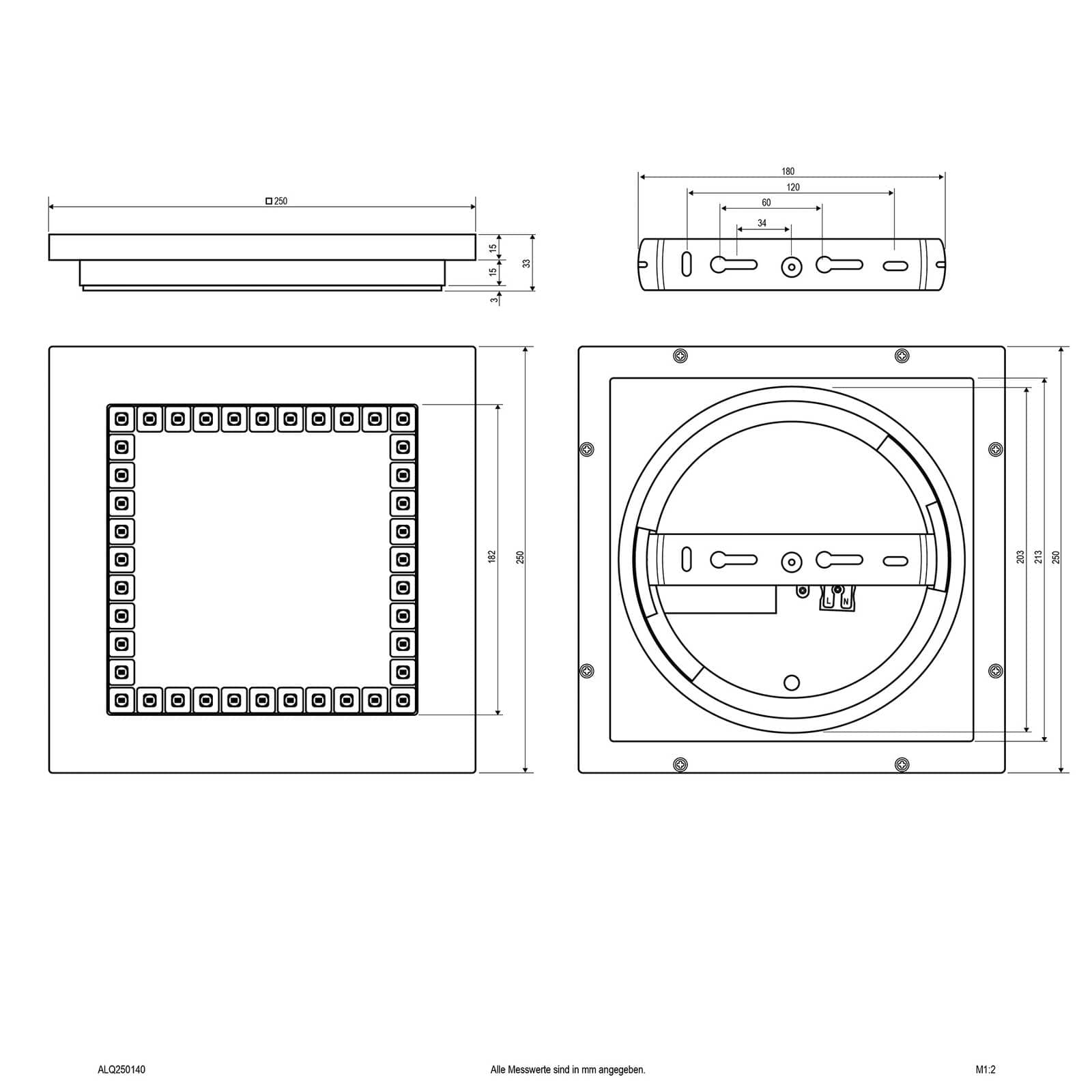 EVN ALQ LED panel biely 12W 25x25cm 4000K