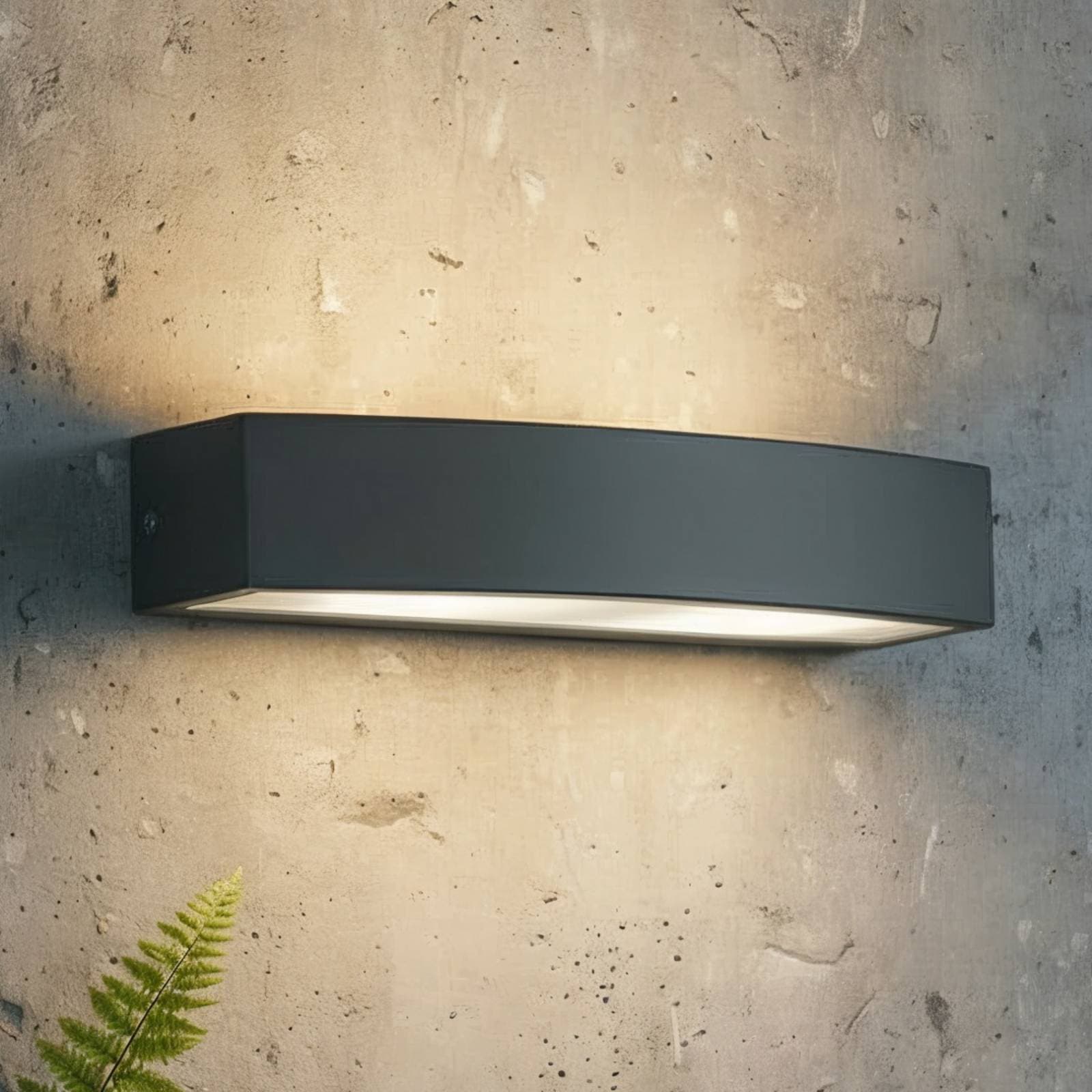 Ideal Lux vonkajšie nástenné svietidlo Andromeda, čierne, šírka 45 cm