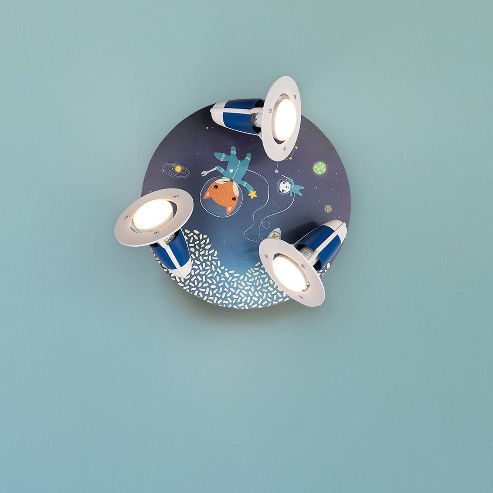 Stropné svietidlo Rondell Space Mission, modré