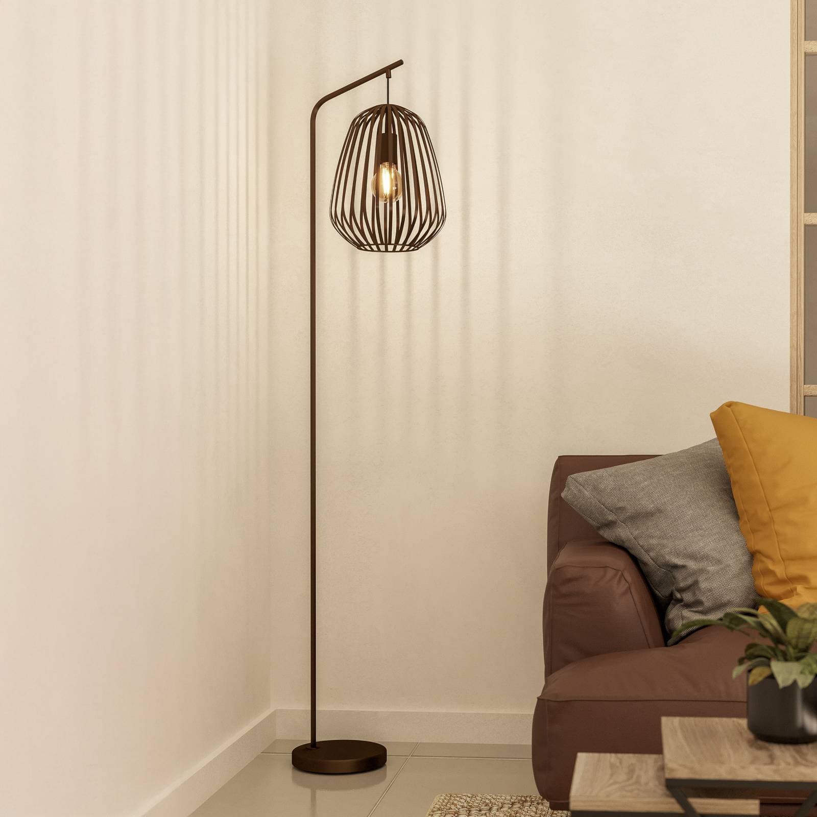 Stojacia lampa Espinal, brúsená bronzová, výška 170 cm, kov E27