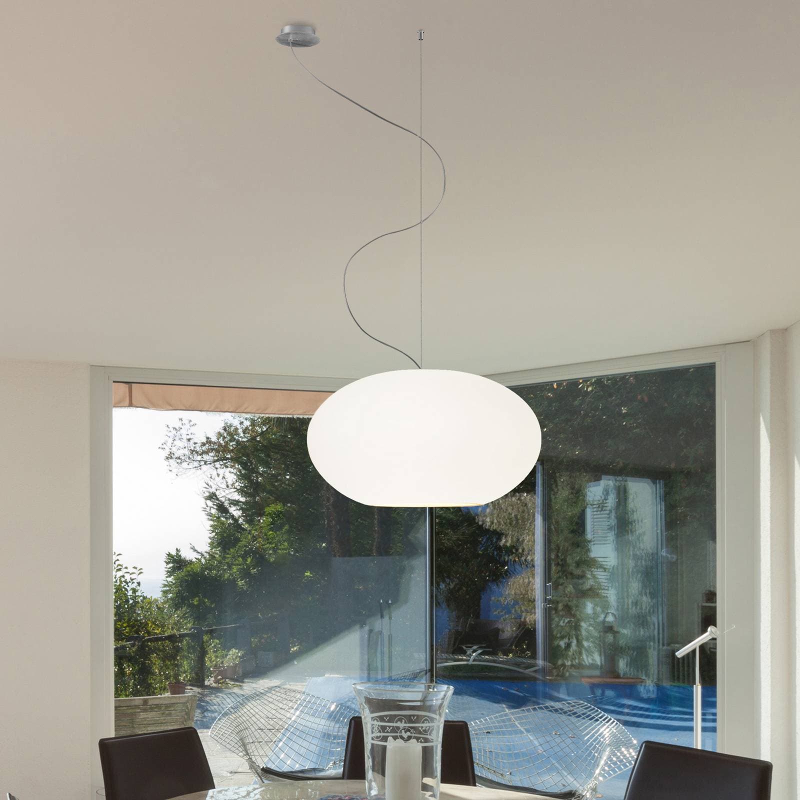 Casablanca Aih – závesná lampa 38 cm biela matná