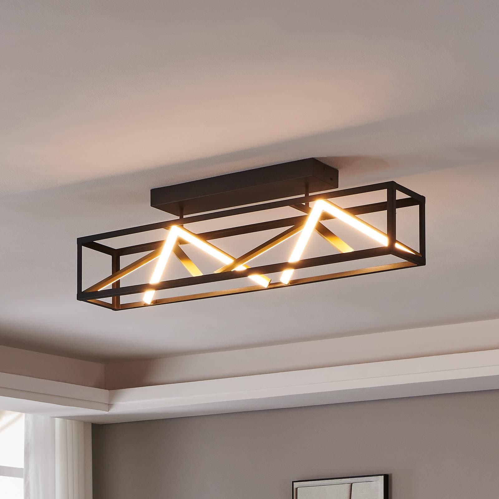Stropné LED svetlo Stars of Light Penela čierna/zlatá 87 cm CCT