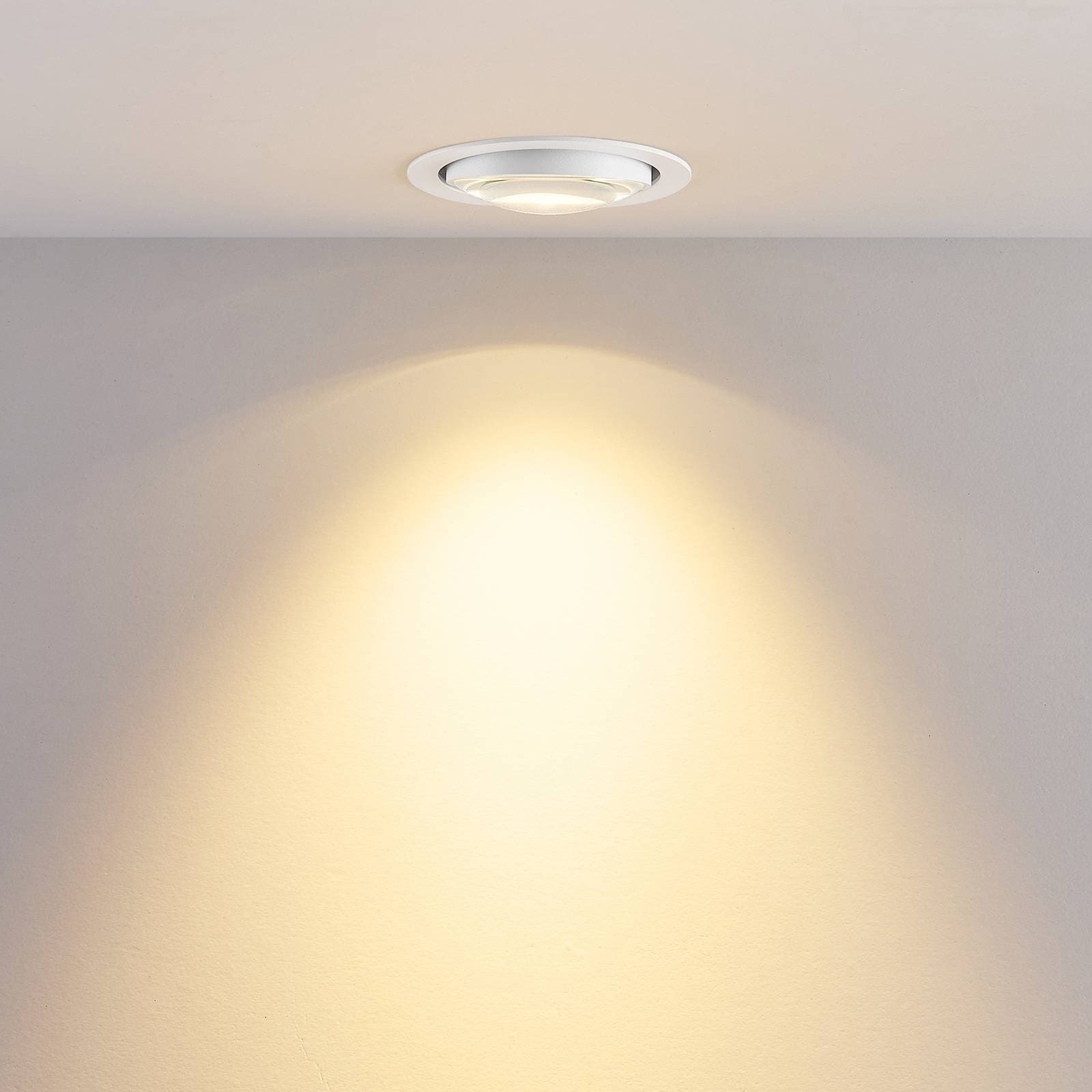 LED stropné vstavné svietidlo MAG MINI, biele, Ø 10 cm, CCT 18 V