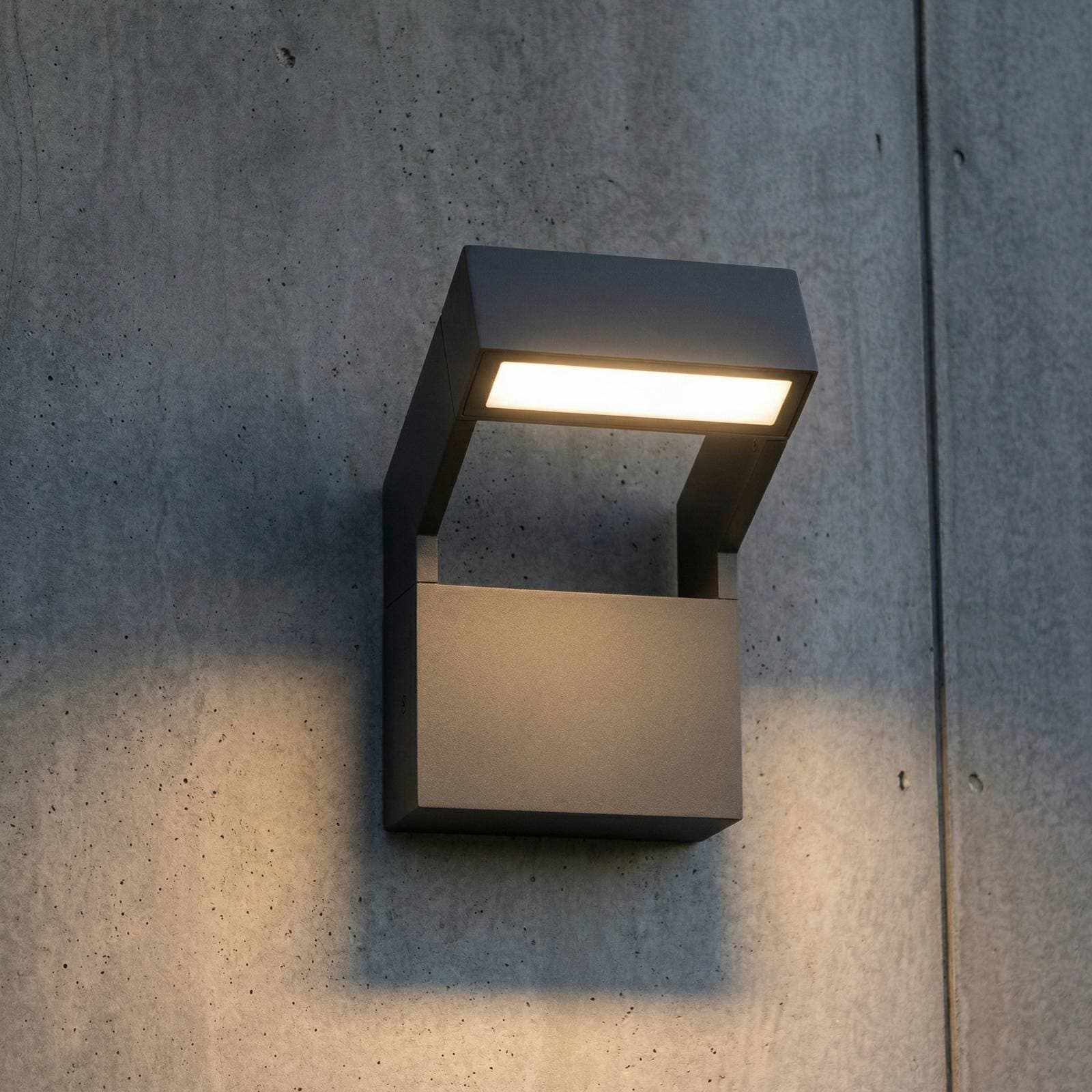 Arcchio LED vonkajšie nástenné svietidlo Kovato, tmavošedá, IP65