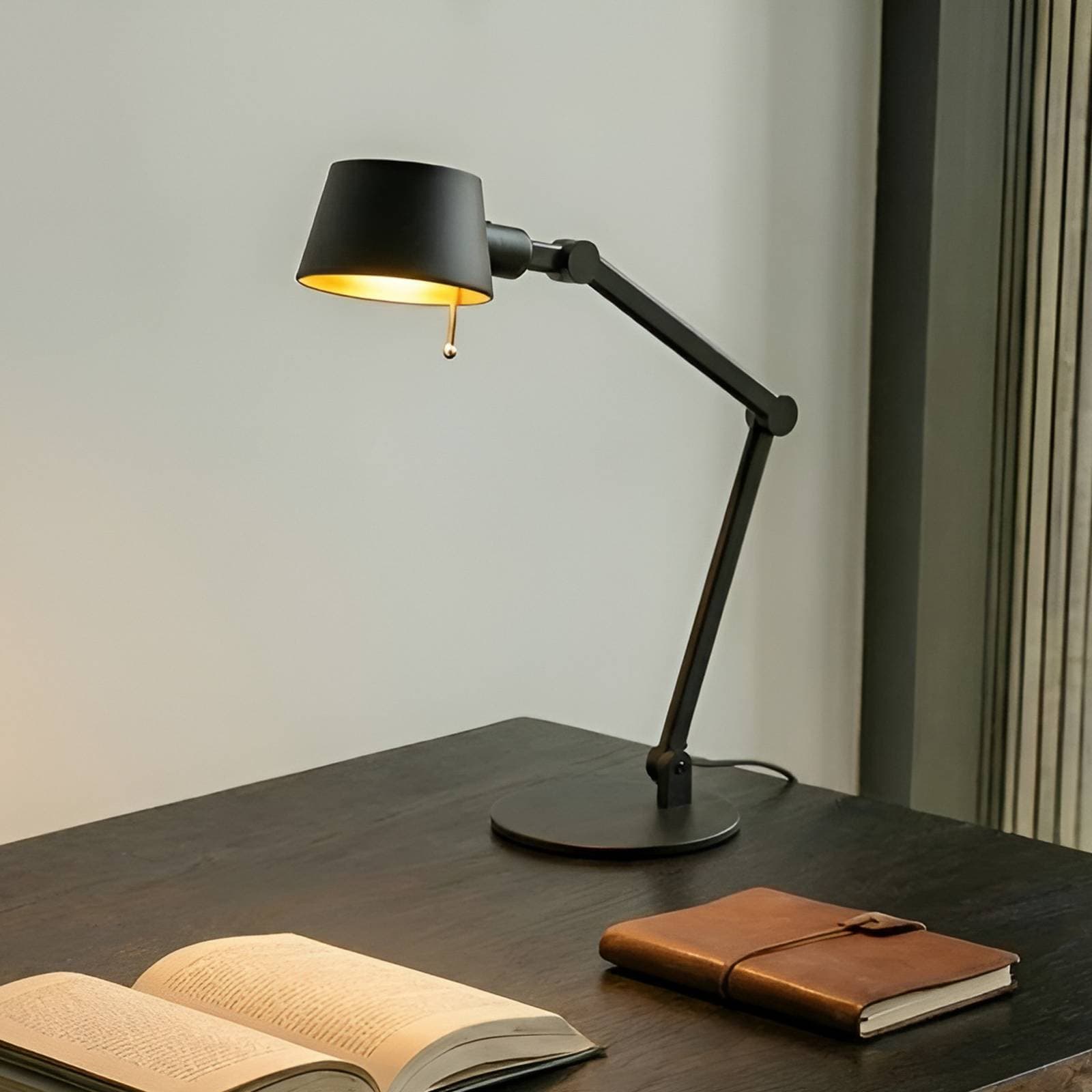 Stolová lampa Lucande Silka, 93 cm, čierna, nastaviteľná, E27