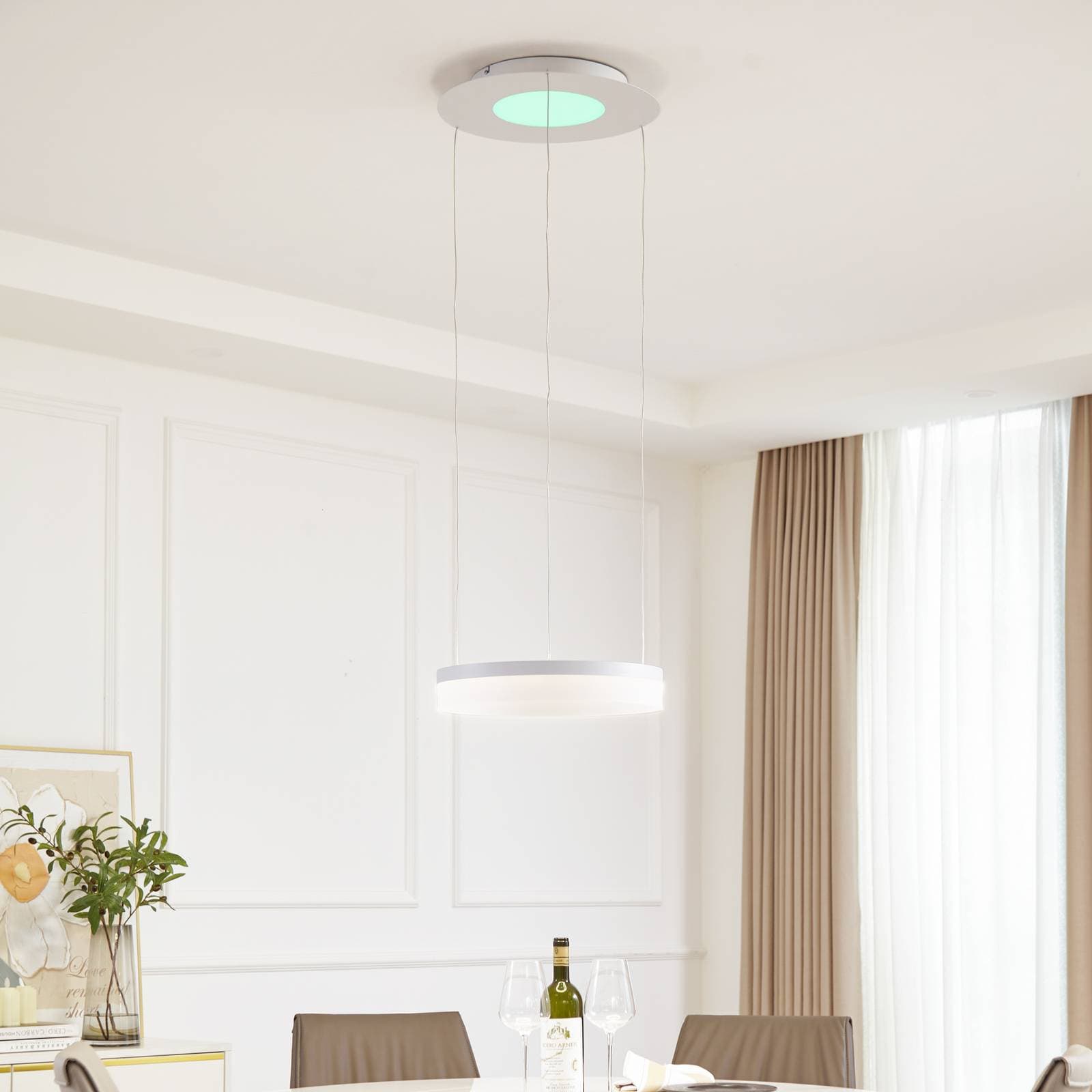 Lucande Smart LED závesné svetlo Squillo white Tuya RGBW CCT