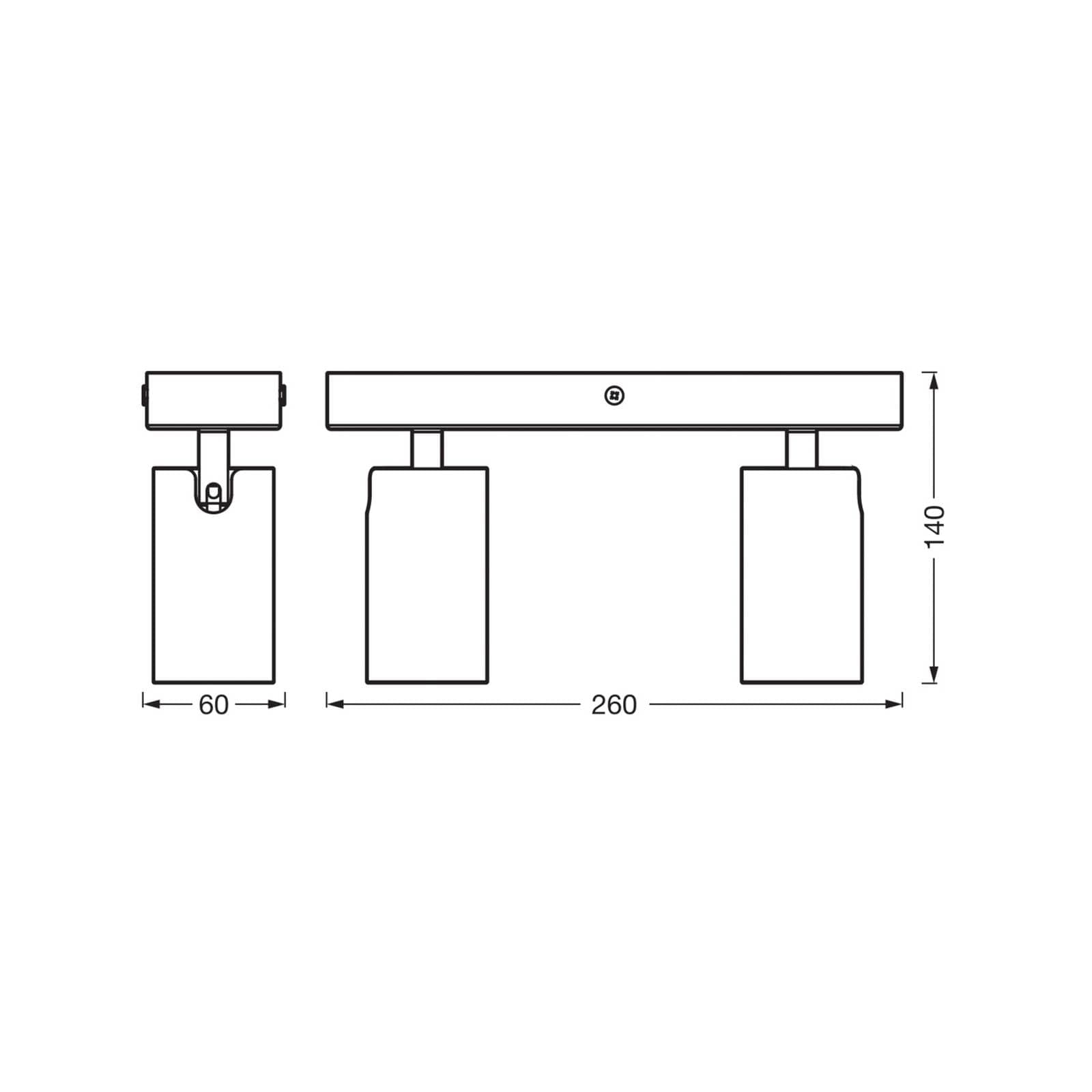 OSRAM stropné bodové svetlá OCTAGON, biely, 2-pl., GU10-LED 927 stmievateľné