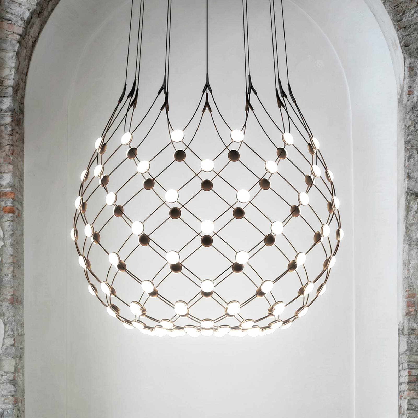 Luceplan Mesh Wireless závesné svietidlo, Ø 100 cm, 1 m, Bluetooth