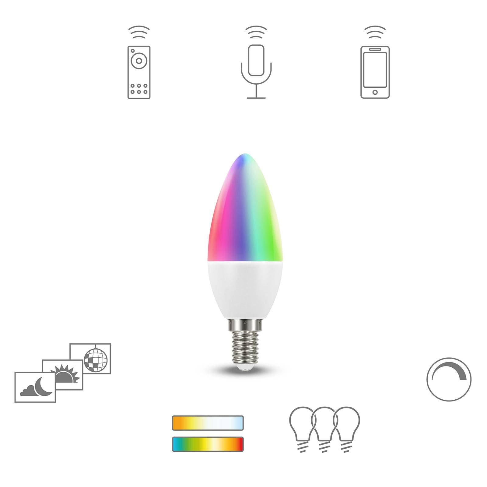 Müller svetlo tint white+color LED E14 4,9 W