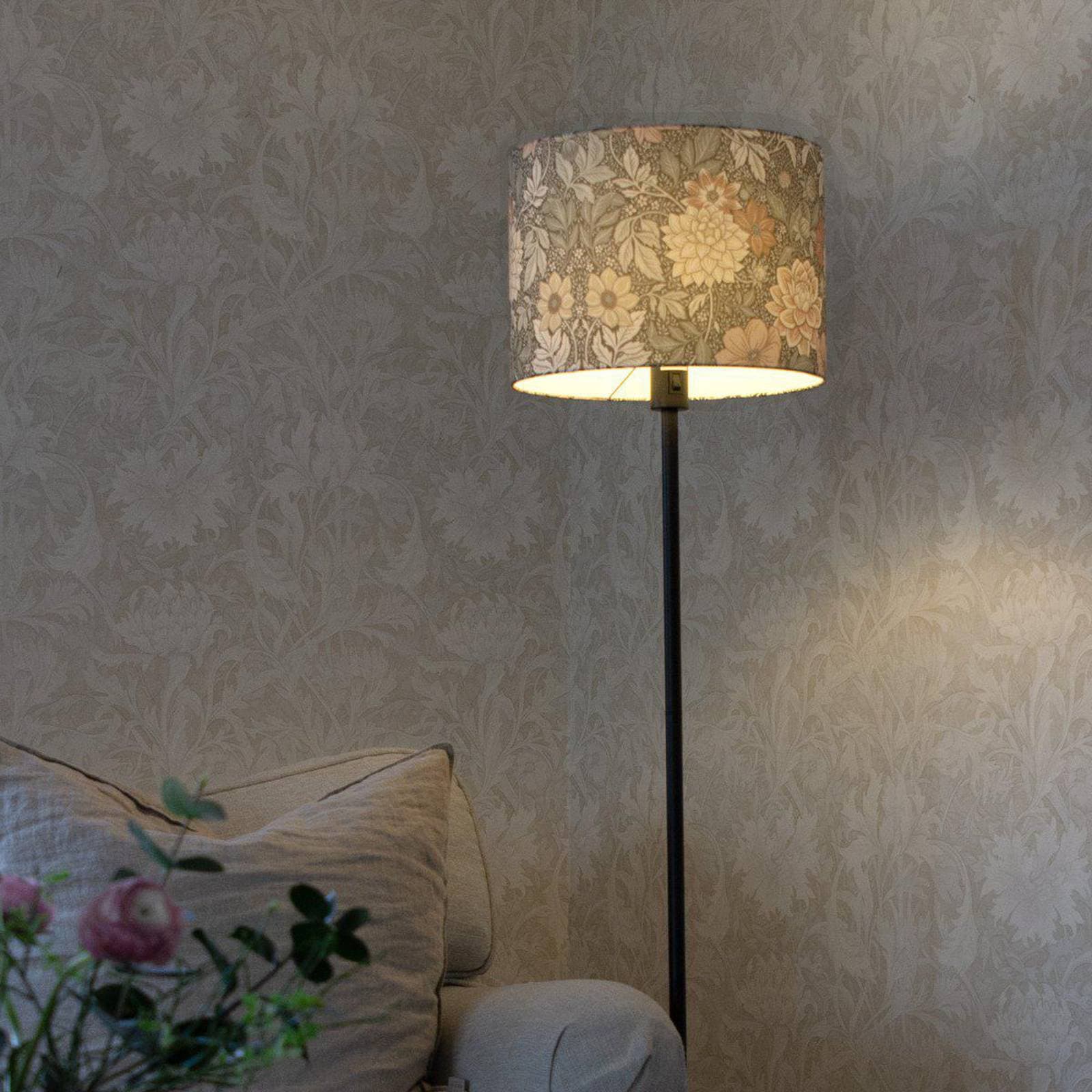 Stojacia lampa Amy, Dahlia zelená/čierna, 150 cm, textil, E27