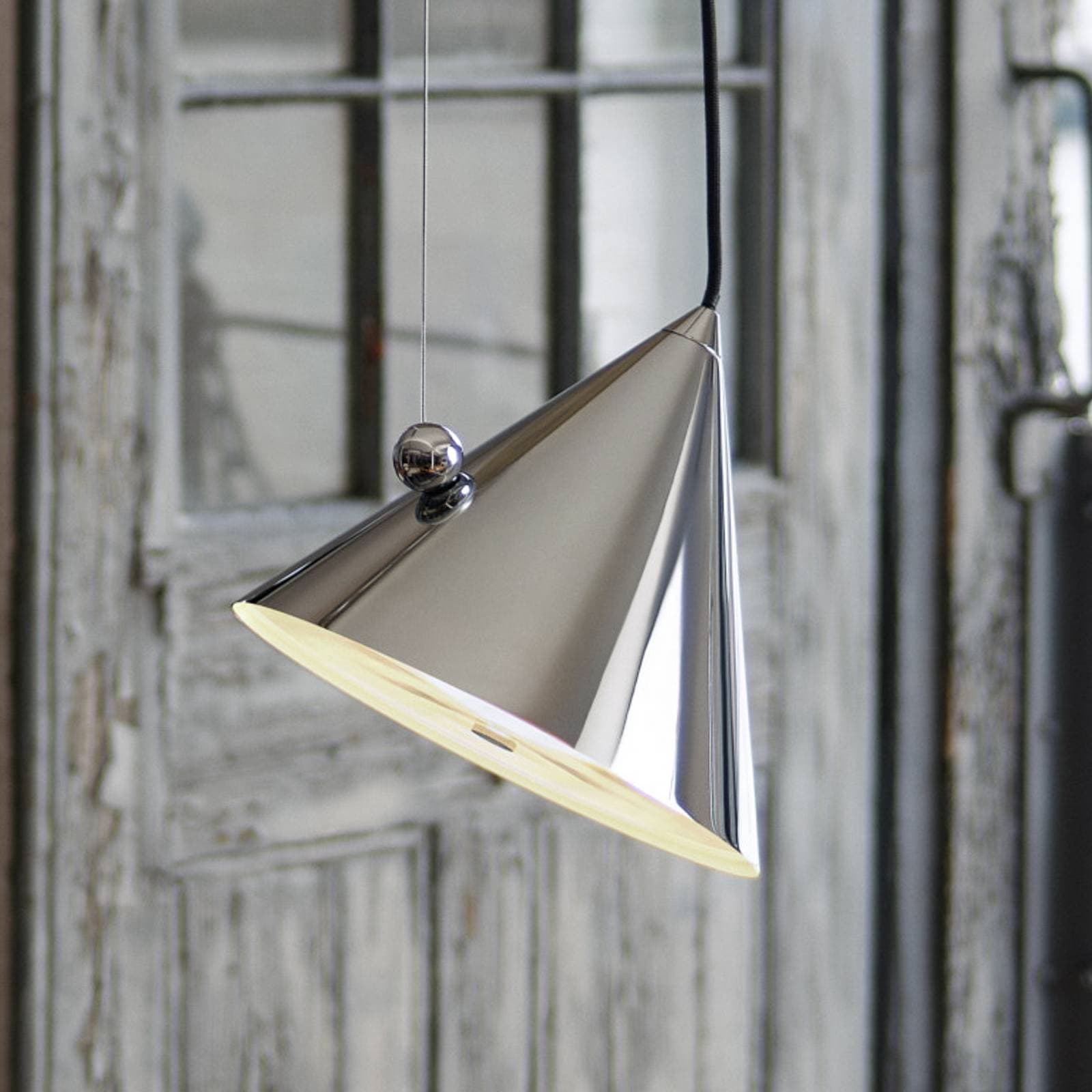 Tom Dixon LED závesné svietidlo Pose, strieborná, Ø 25 cm, oceľ, stmievateľné