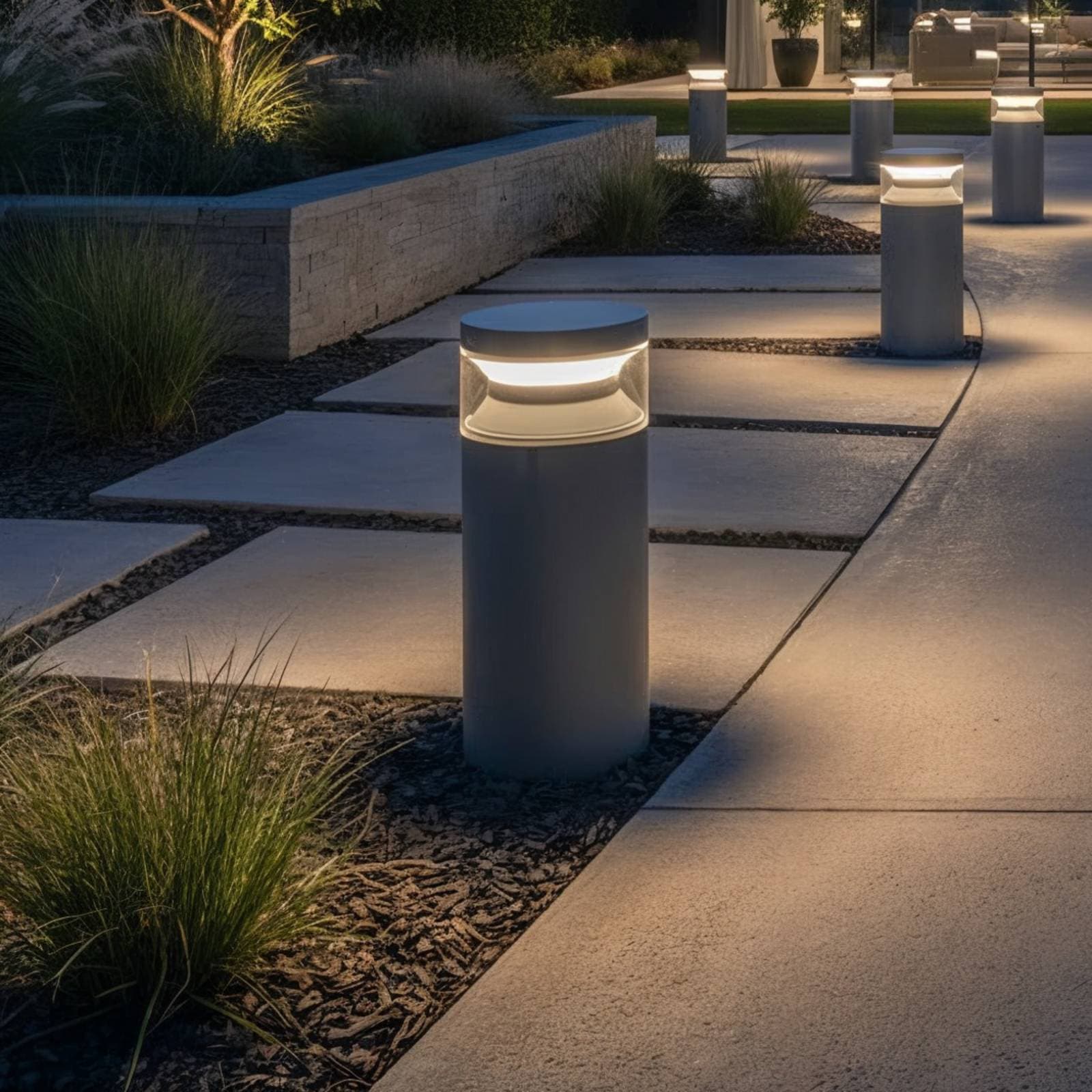 Ideal Lux LED podlahová lampa Boeing, antracitová, výška 15 cm