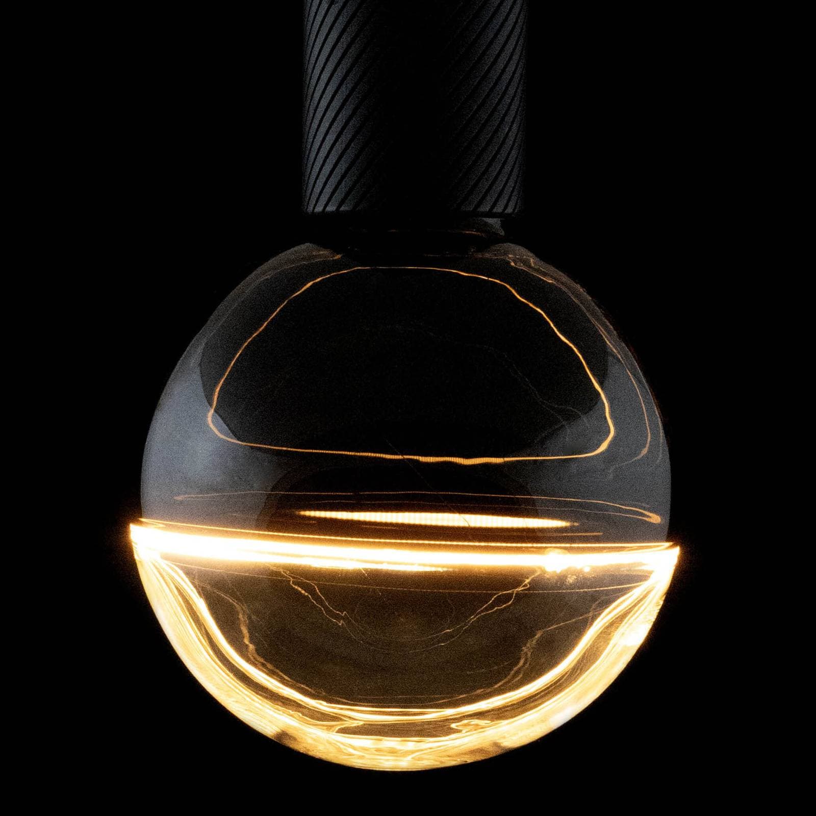 SEGULA LED-Globe Illusion E27 G145 číra/čierna 6W 1900K dim