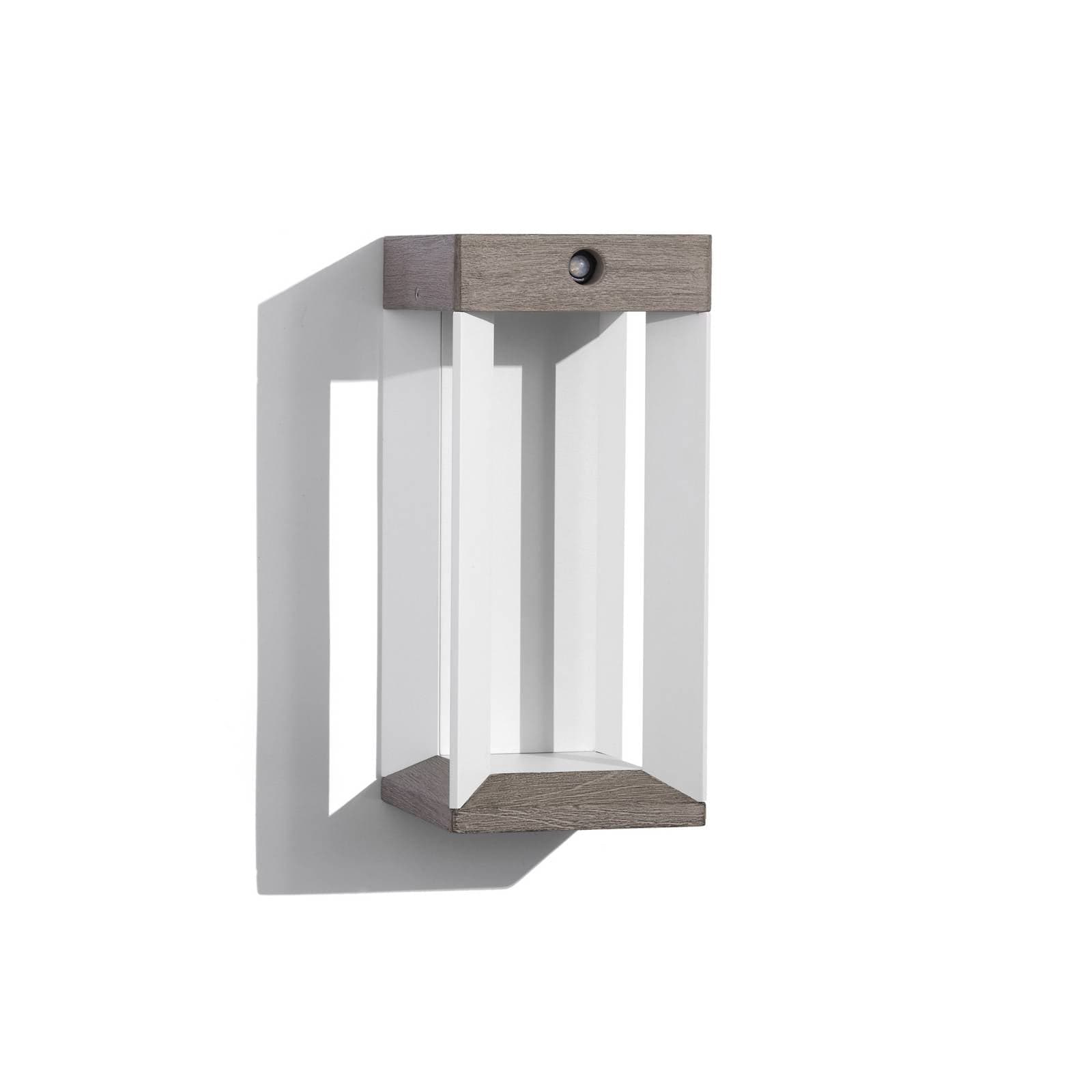 Les Jardins LED solárne nástenné svietidlo Teckalu, šedá/biela, 33 cm