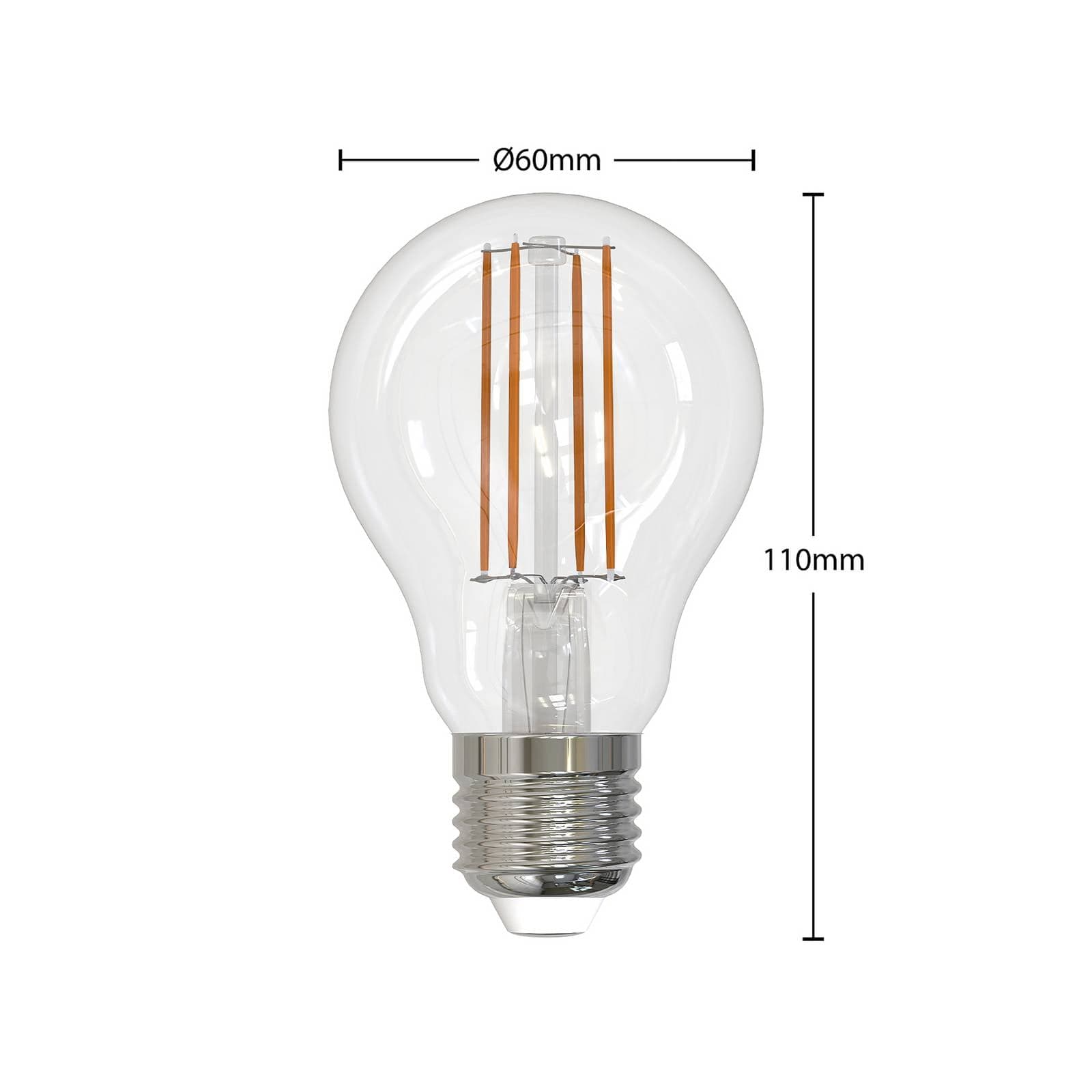 LED žiarovka E27 8W číra 2 700K stmievateľná sada 2 ks