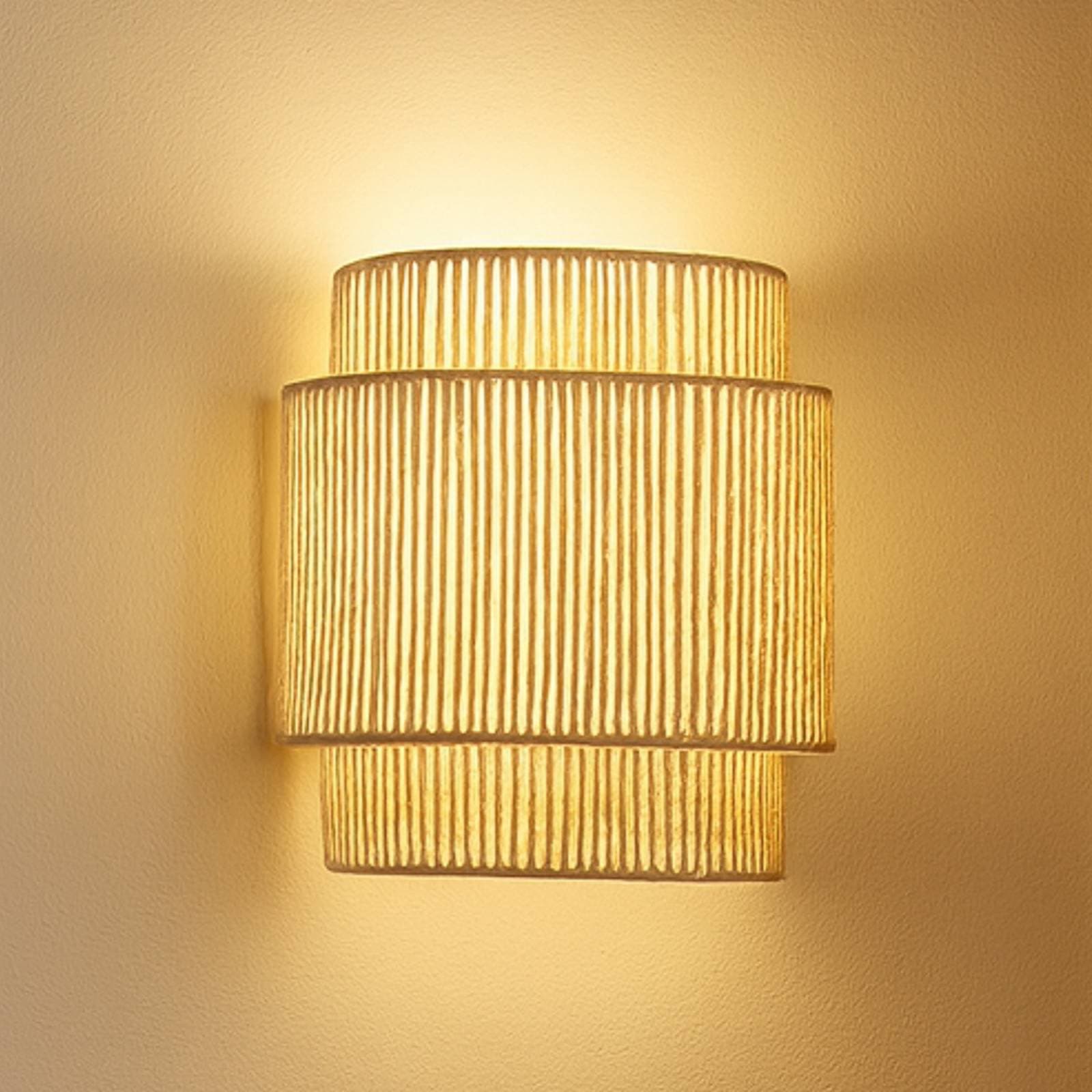 Lindby nástenné svetlo Anuva, prírodná farba, papier, výška 25 cm
