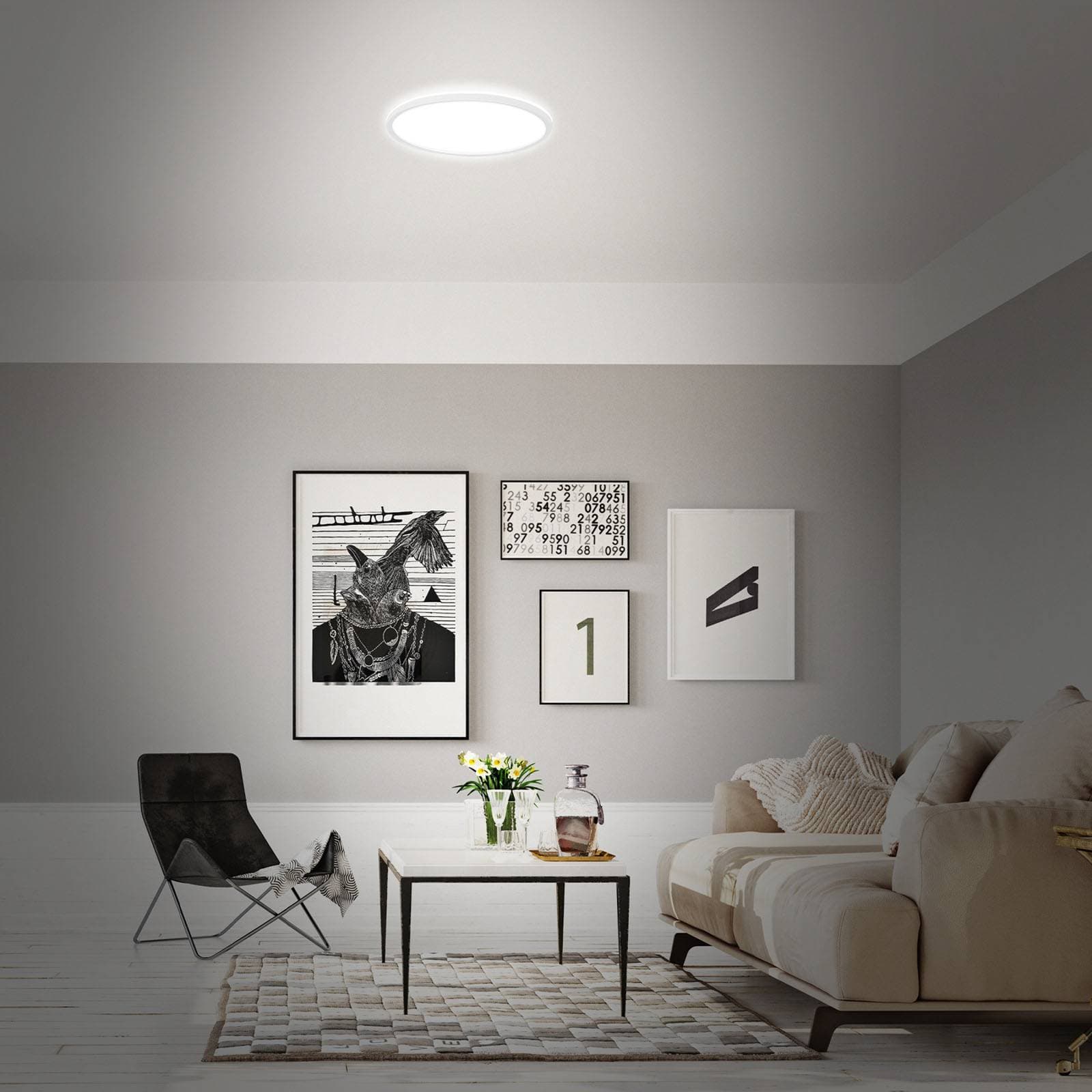 Stropné LED svetlo B smart RGBW stmievateľné biele Ø 42 cm