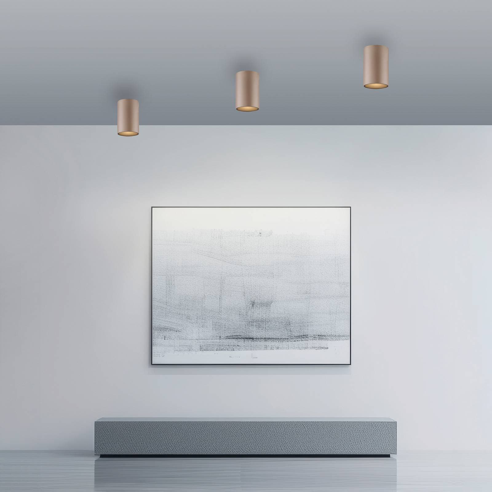 Stropné LED svetlo do kúpeľne PURE Point, bronzová farba, Ø 6 cm, IP44
