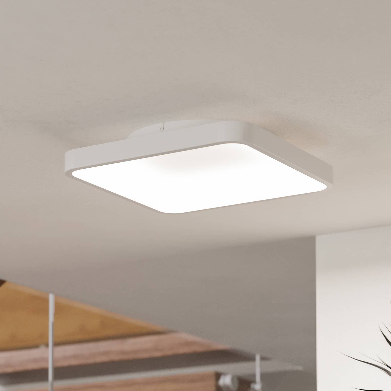 EGLO connect Smart-LED stropné svietidlo Loretello-Z, hranaté, biele