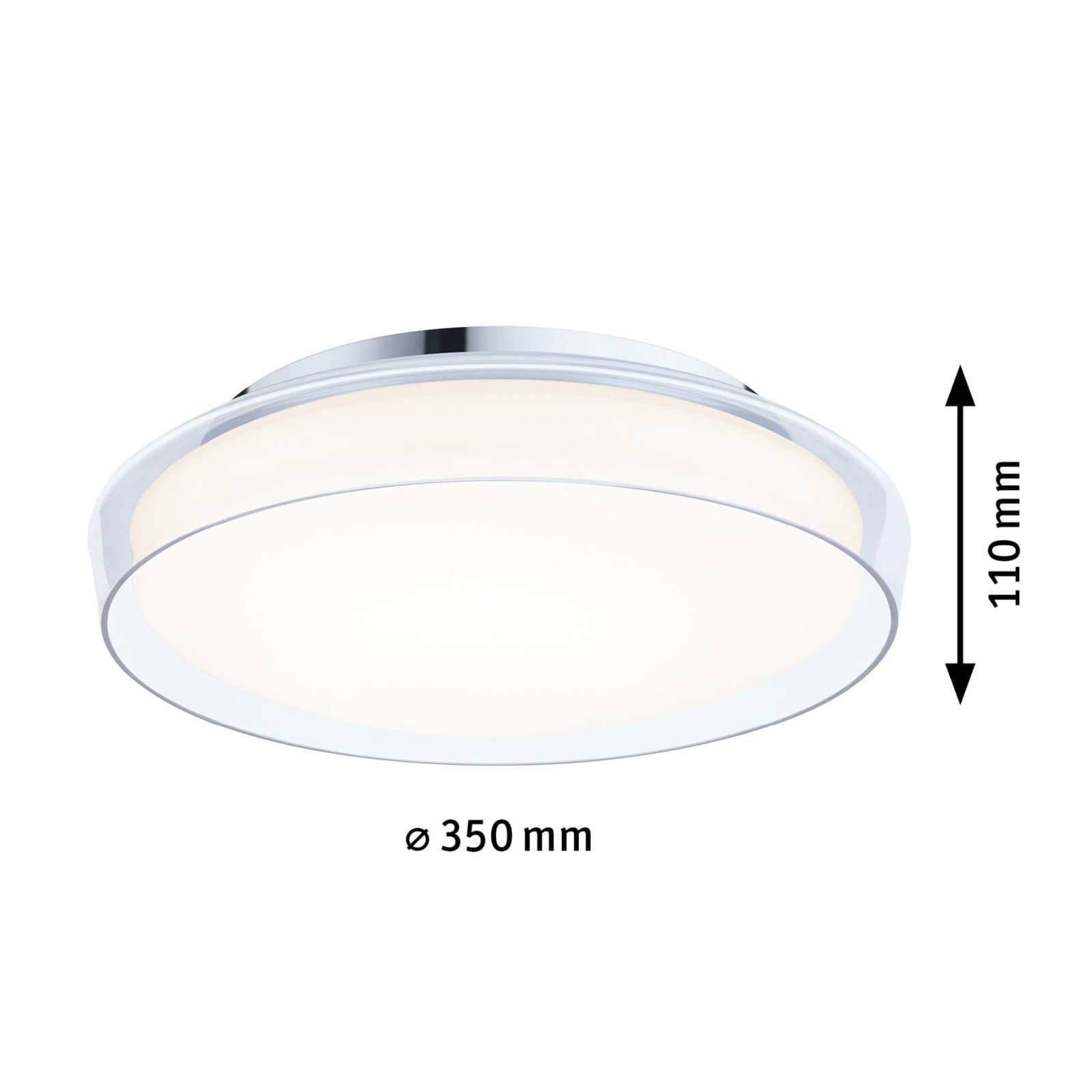 Paulmann Luena stropné LED svetlo, IP44, chróm, Ø 35 cm