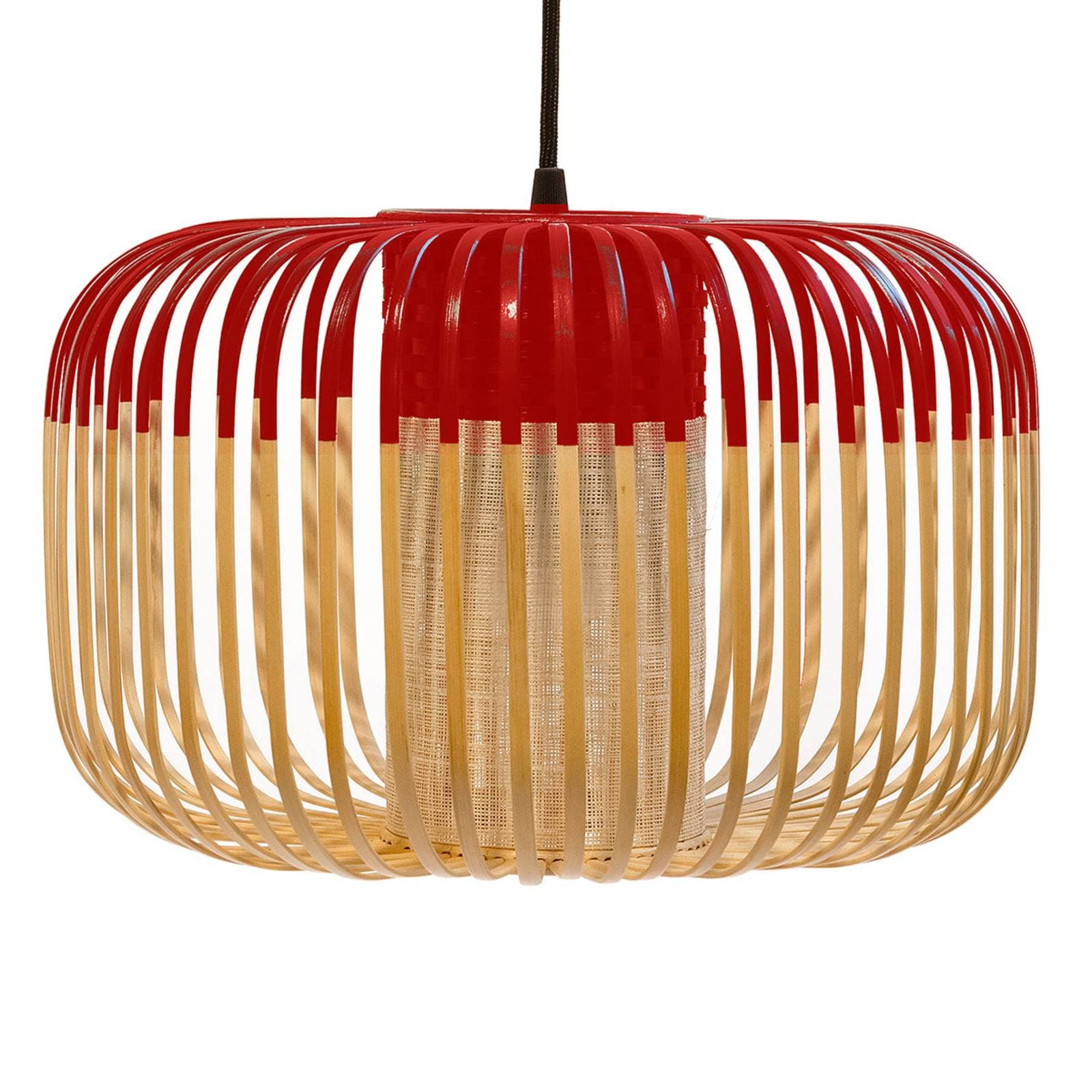 Závesné svietidlo Forestier Bamboo S, Ø 35 cm, červená
