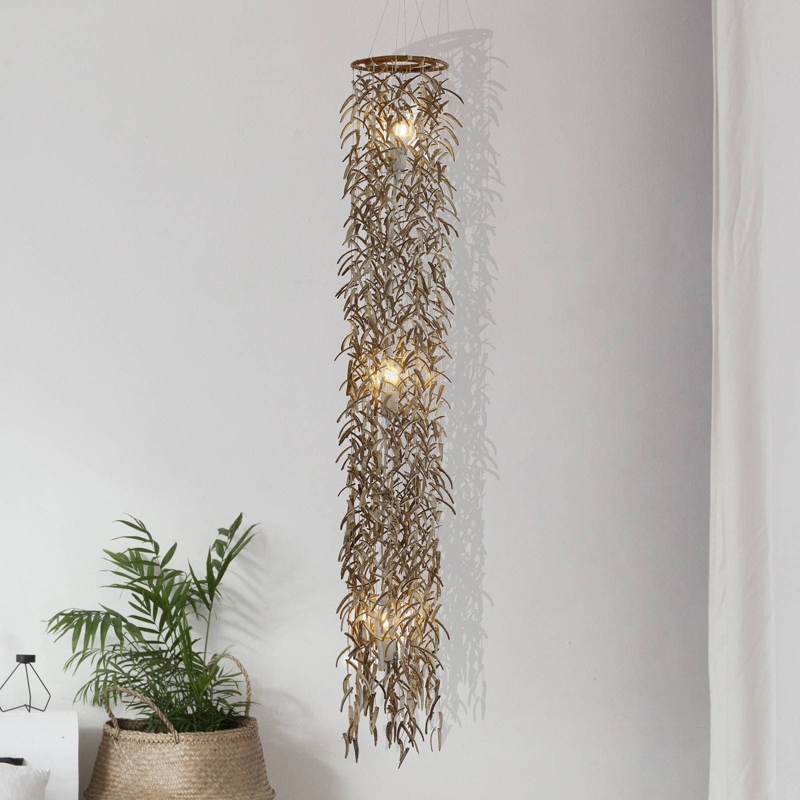 Závesná lampa Kokos skutočný kokosový orech 180 cm