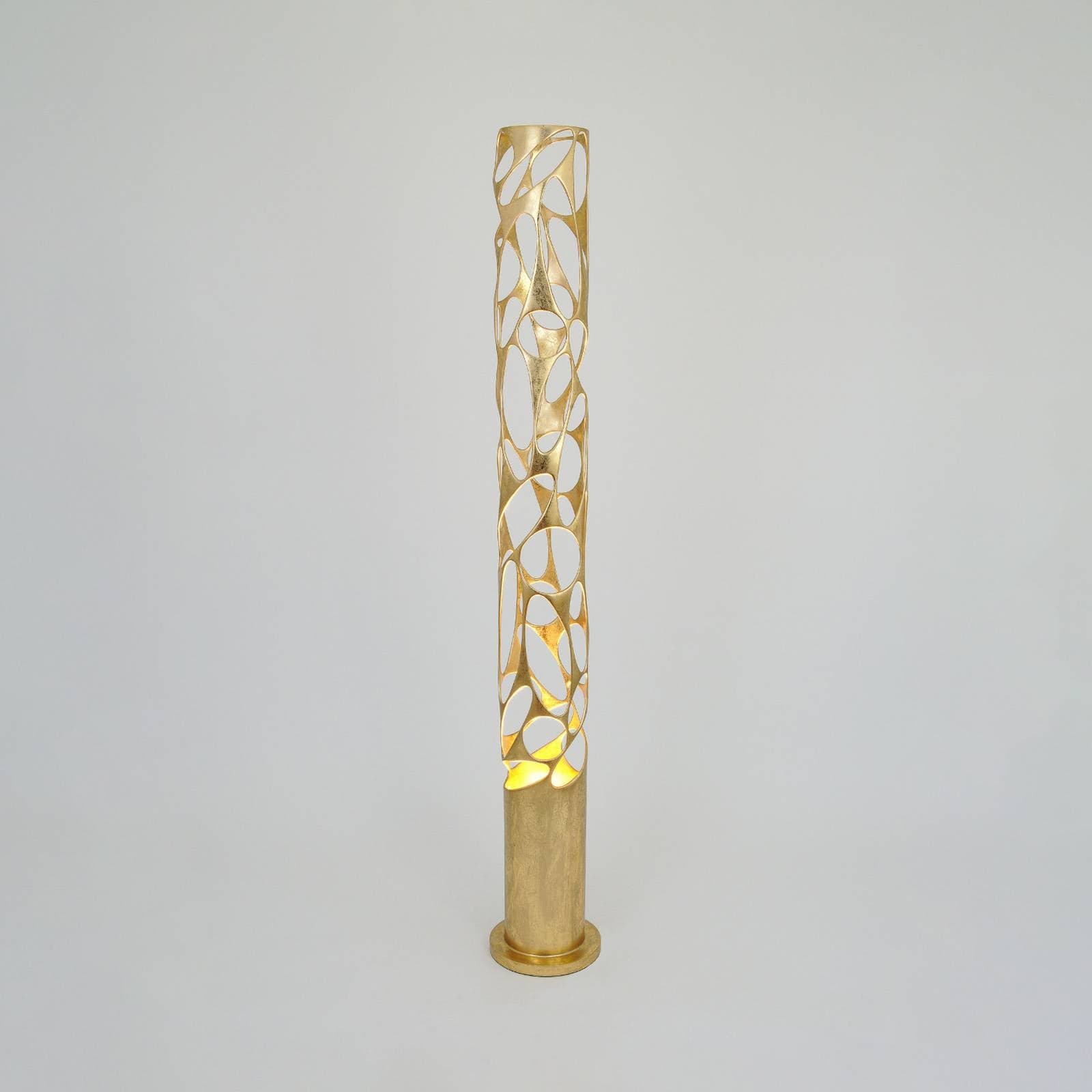 Stojacia lampa Talismano, zlatá farba, výška 176 cm, železo