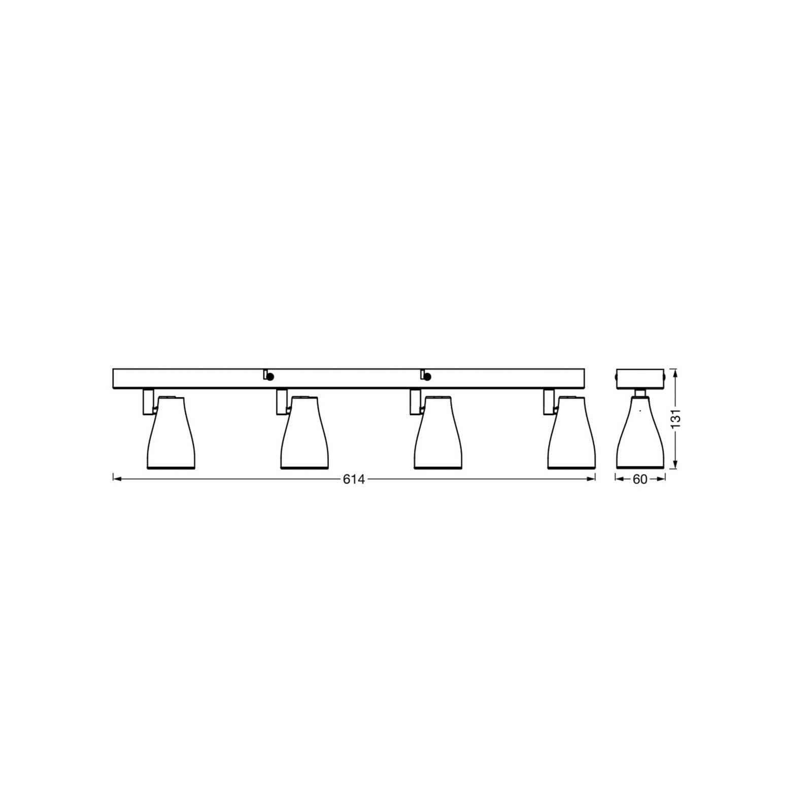 OSRAM stropné bodové svetlá PEAR, čierny, 4-pl., GU10-LED 2 700 K