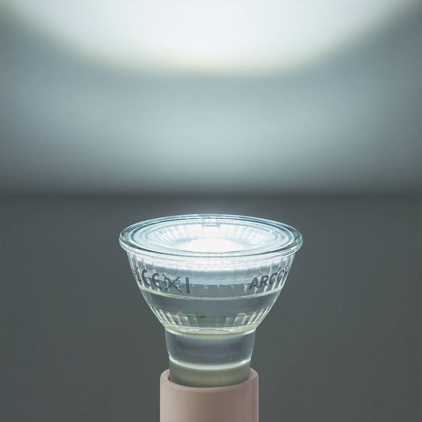 LED žiarovka Arcchio, GU10, 2,5 W, PAR16, číra, 6 500 K, 450 lm