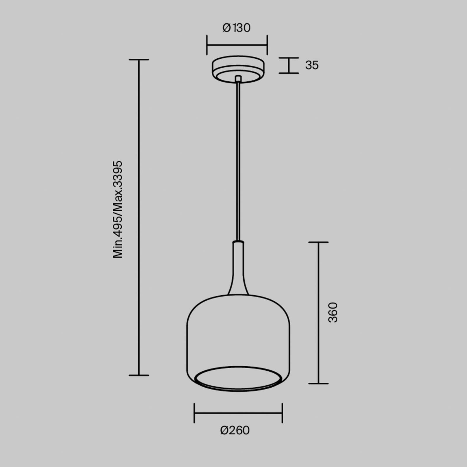 Maytoni LED závesné svietidlo Spirito, dymovo šedé, sklo, Ø 26 cm