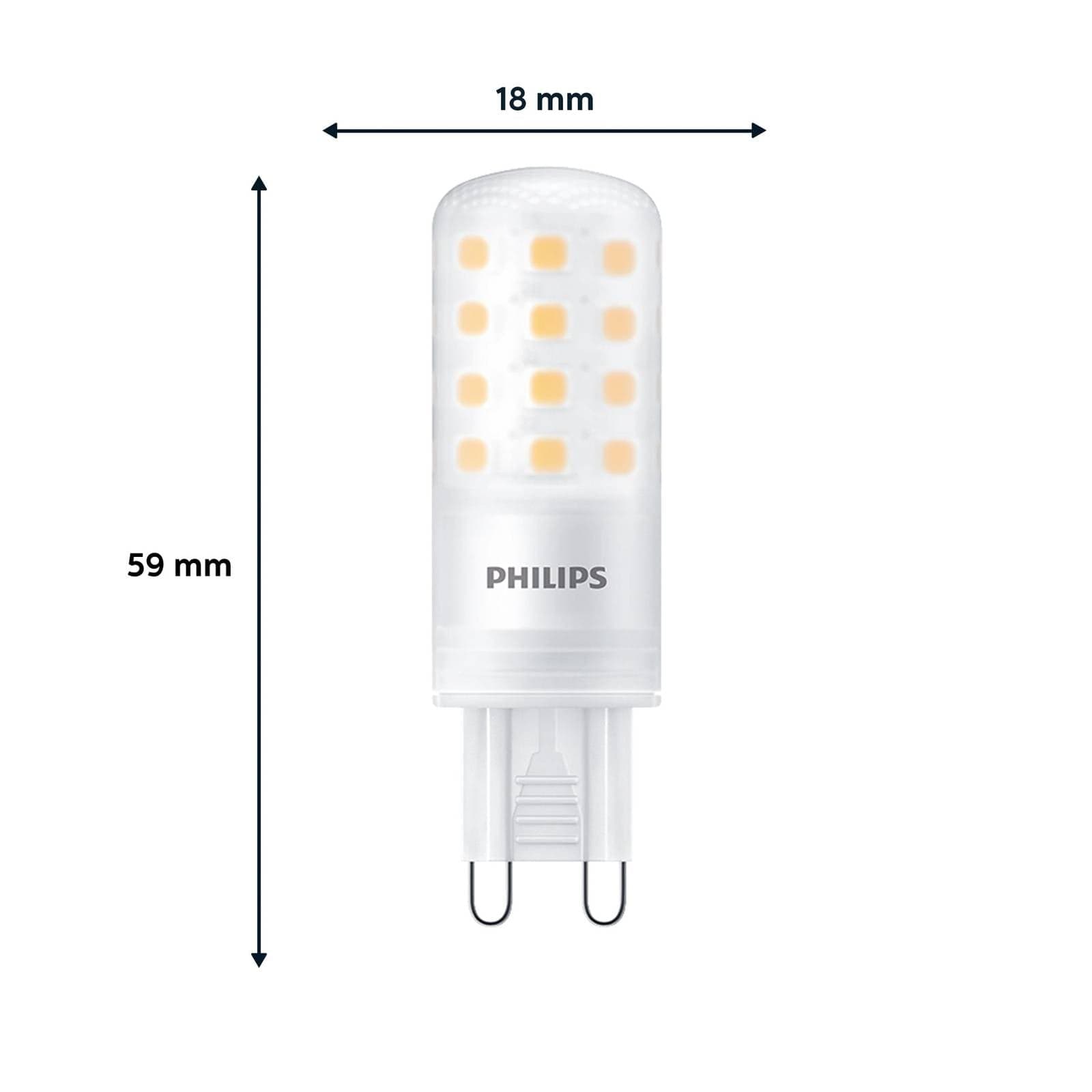 LED svietidlo Philips, G9, 4W, matné, 480lm, 2 700K, stmievateľné