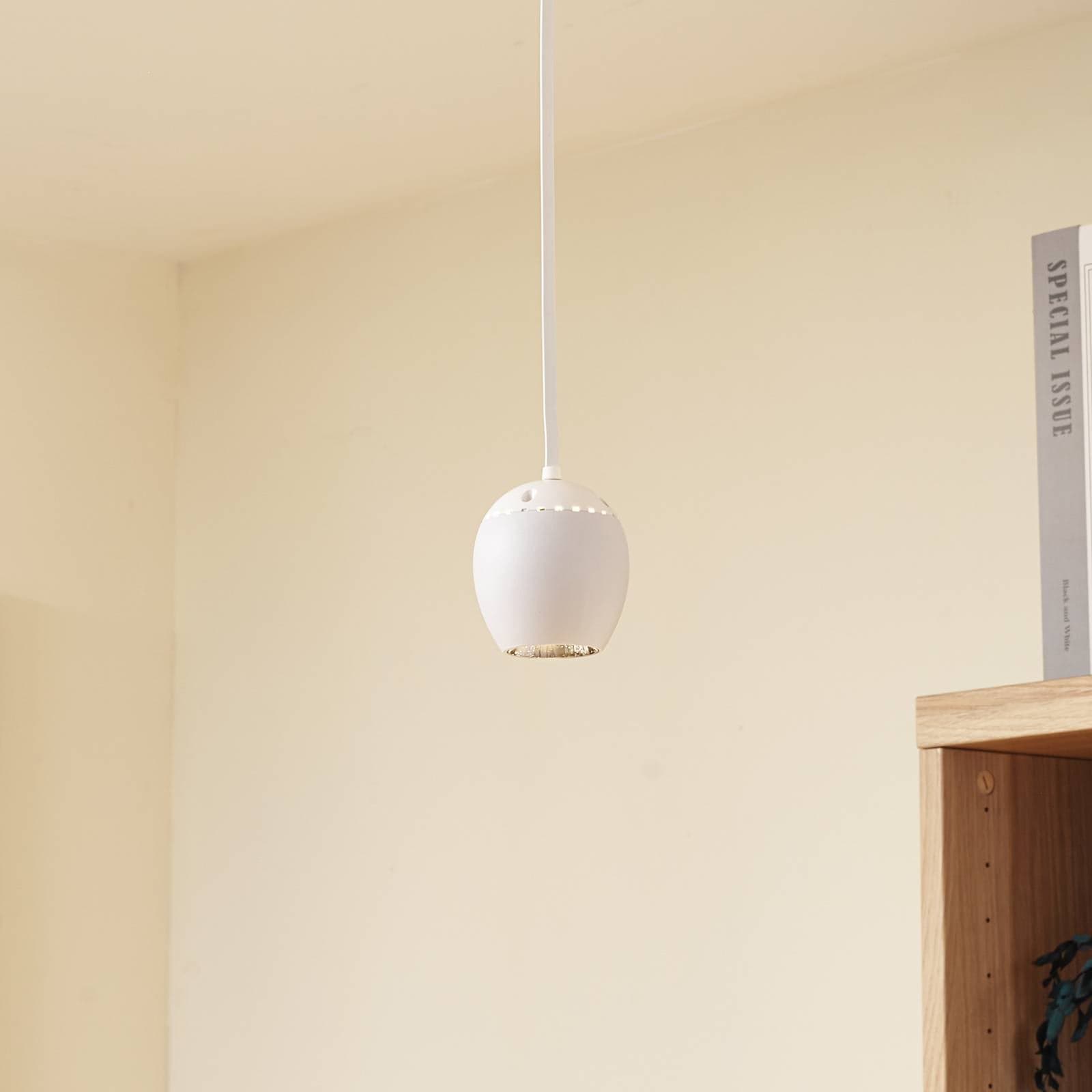 Lindby LED závesné svetlo Lumaro, biele, Ø 6,2 cm, 48 V, stmievateľné