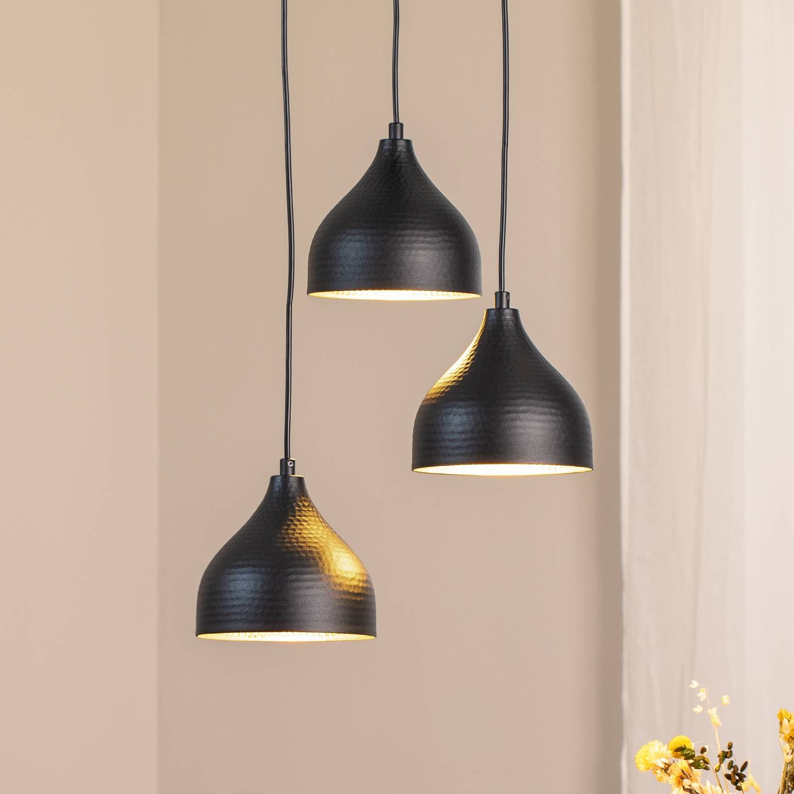 Závesné svietidlo Tattoo 6201 3-light rondel black/gold
