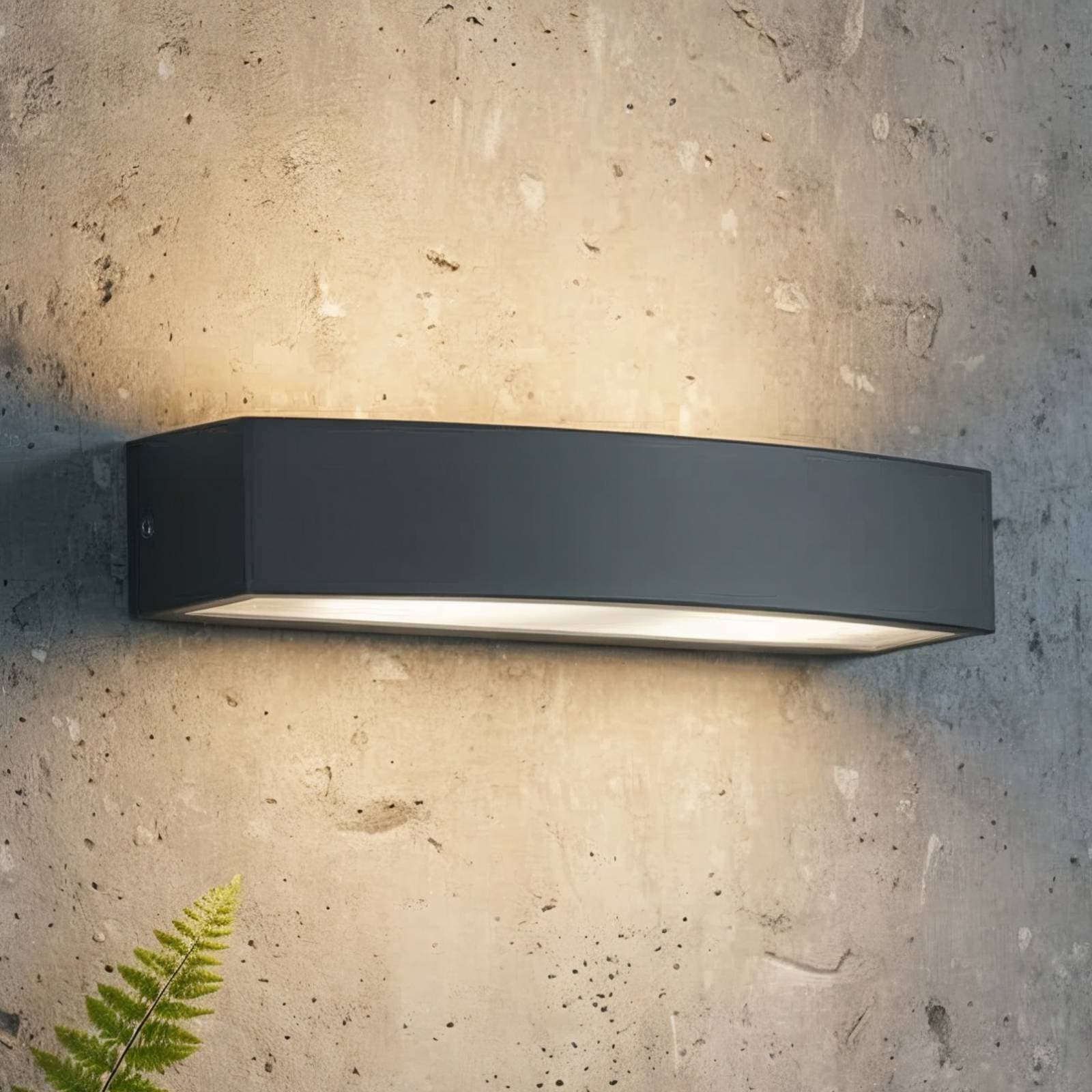 Ideal Lux vonkajšie nástenné svietidlo Andromeda, antracitová, šírka 45 cm